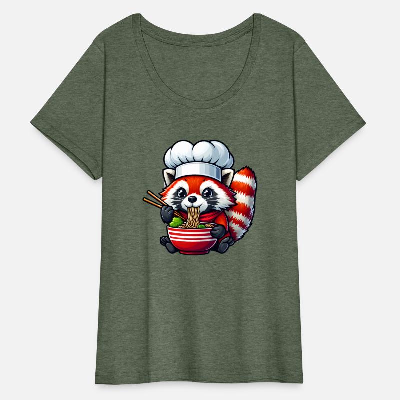Kawaii Anime Red Racoon Eat Japanese Ramen Noodles