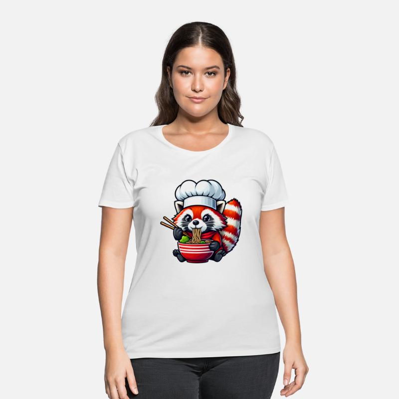 Kawaii Anime Red Racoon Eat Japanese Ramen Noodles