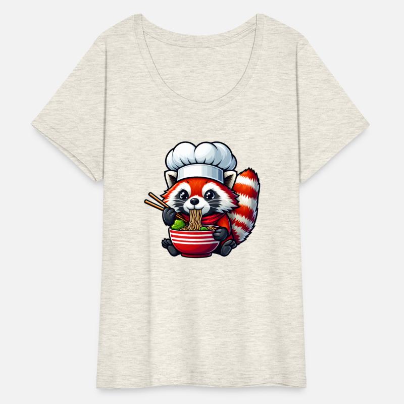 Kawaii Anime Red Racoon Eat Japanese Ramen Noodles