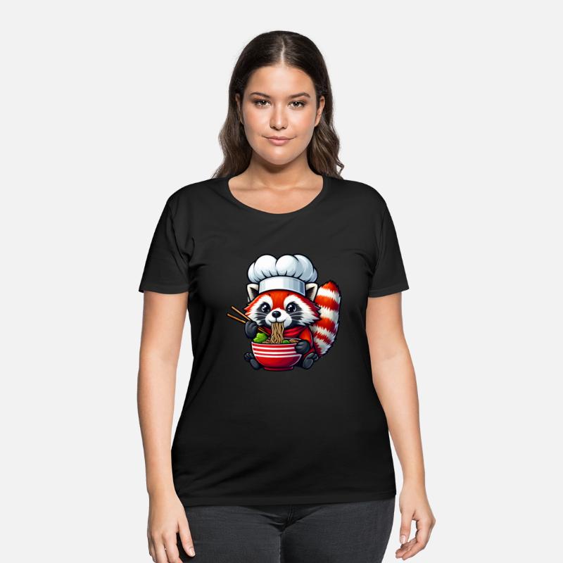 Kawaii Anime Red Racoon Eat Japanese Ramen Noodles