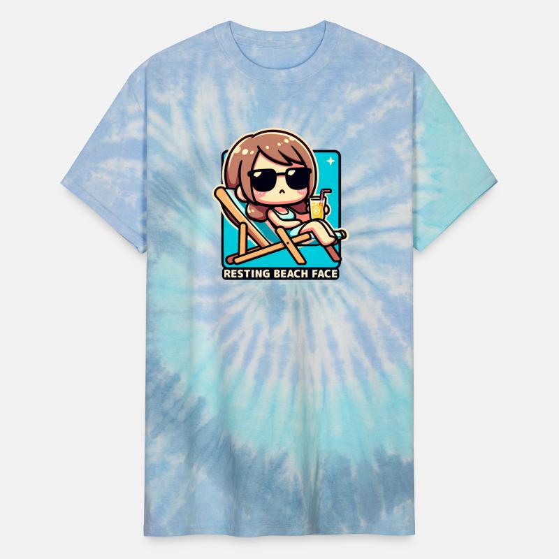 Kawaii Resting Beach Face - Summer Tee