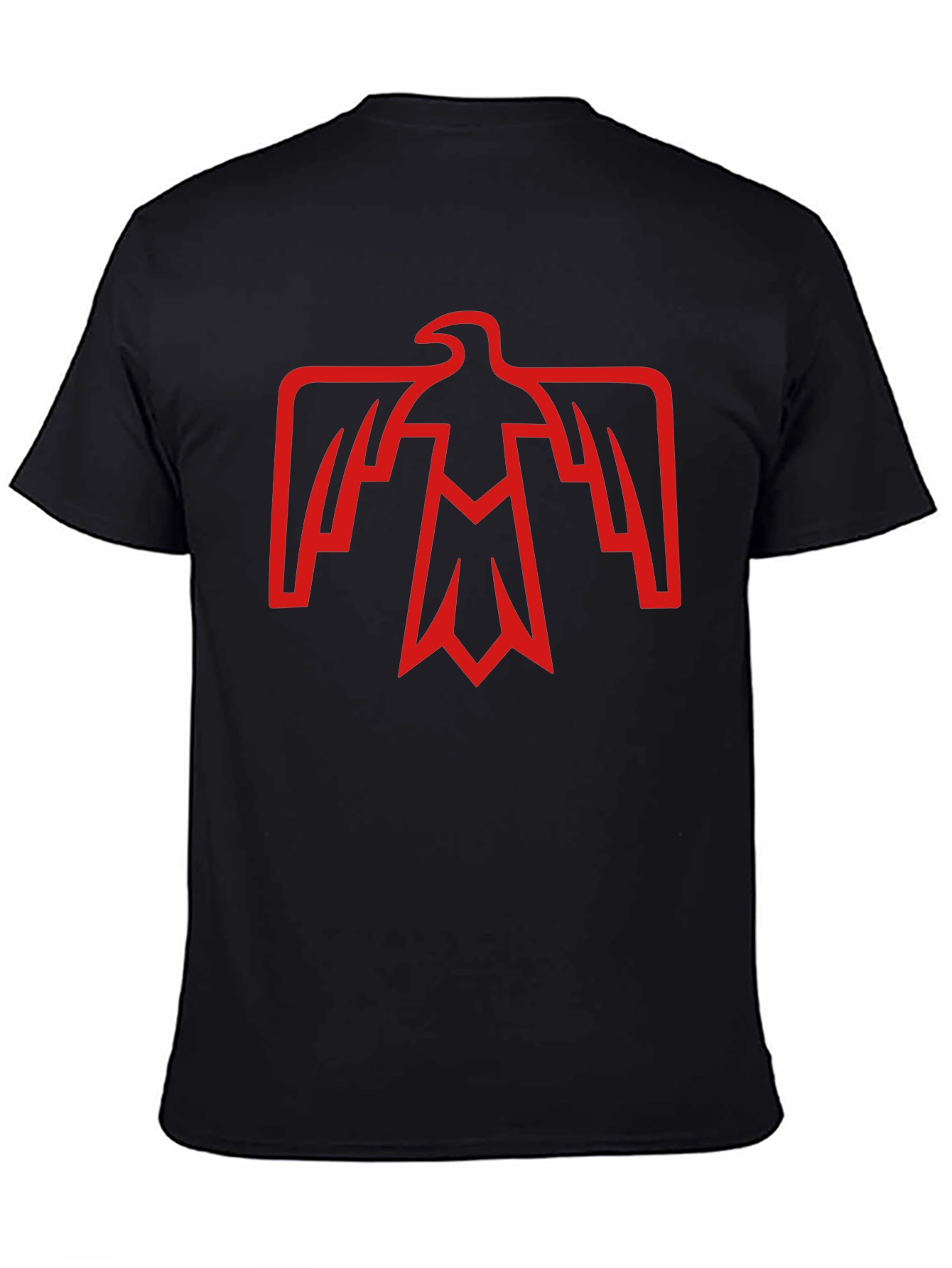 Retro Red Eagle Graphic Black T-Shirt