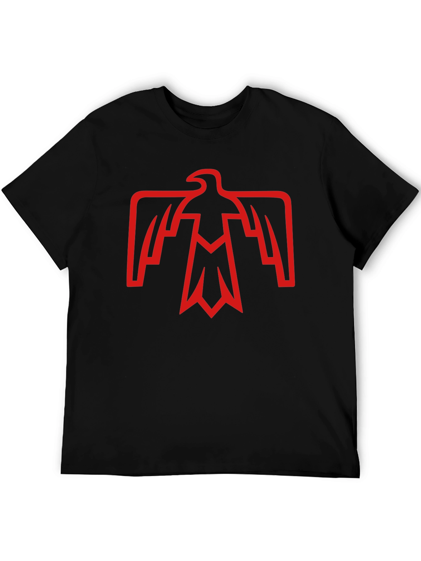 Retro Red Eagle Graphic Black T-Shirt