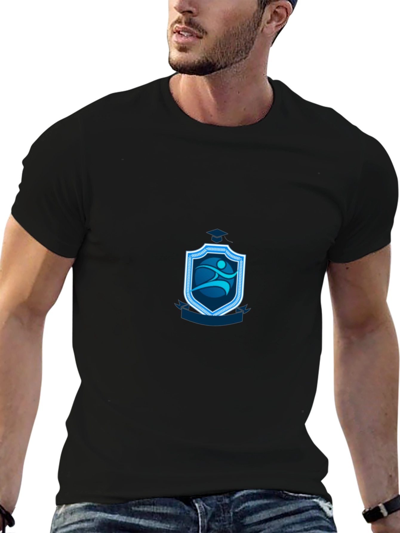 Stylish Black T-Shirt with Graphic Design