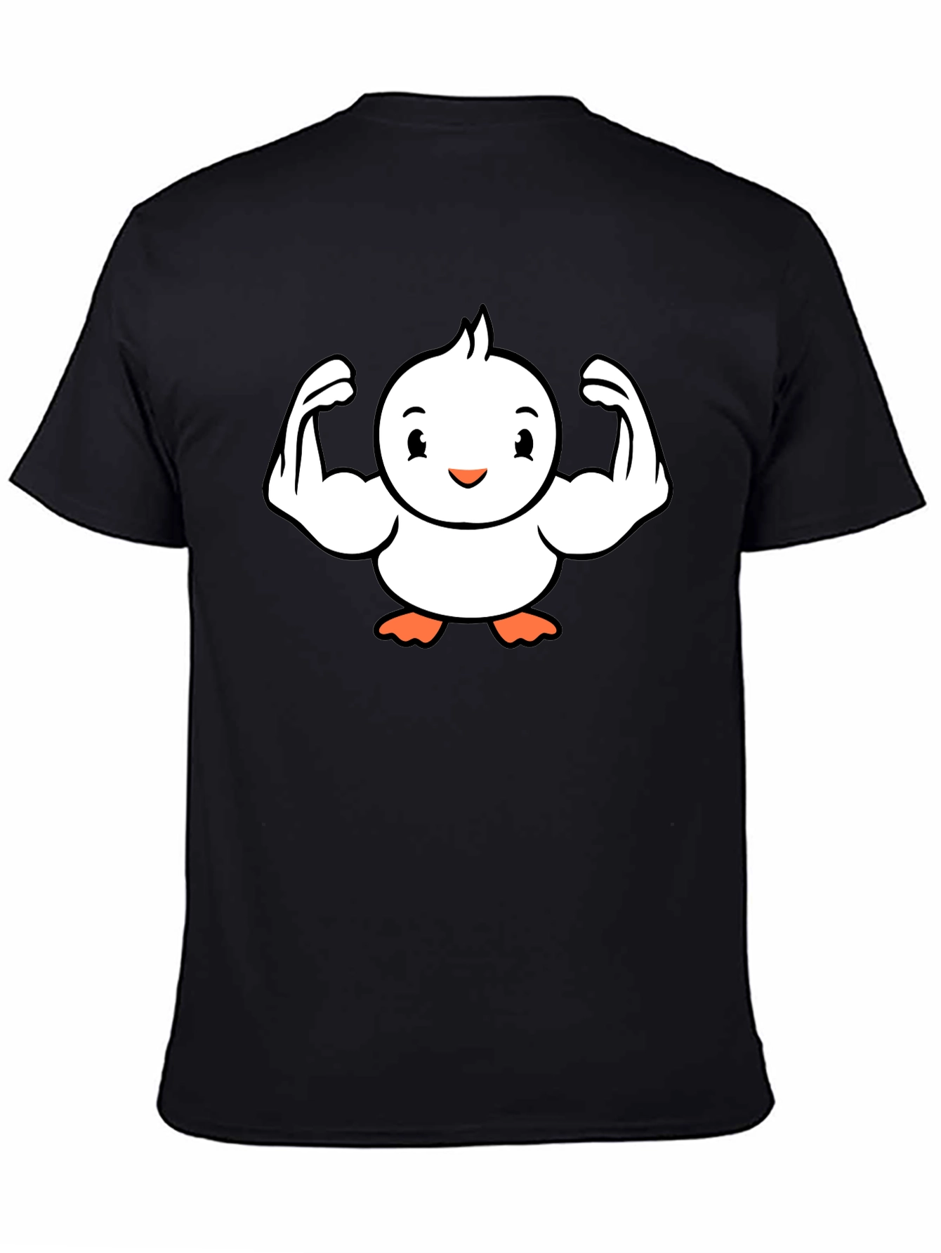 Funny Black T-Shirt - Muscled Cartoon Chick