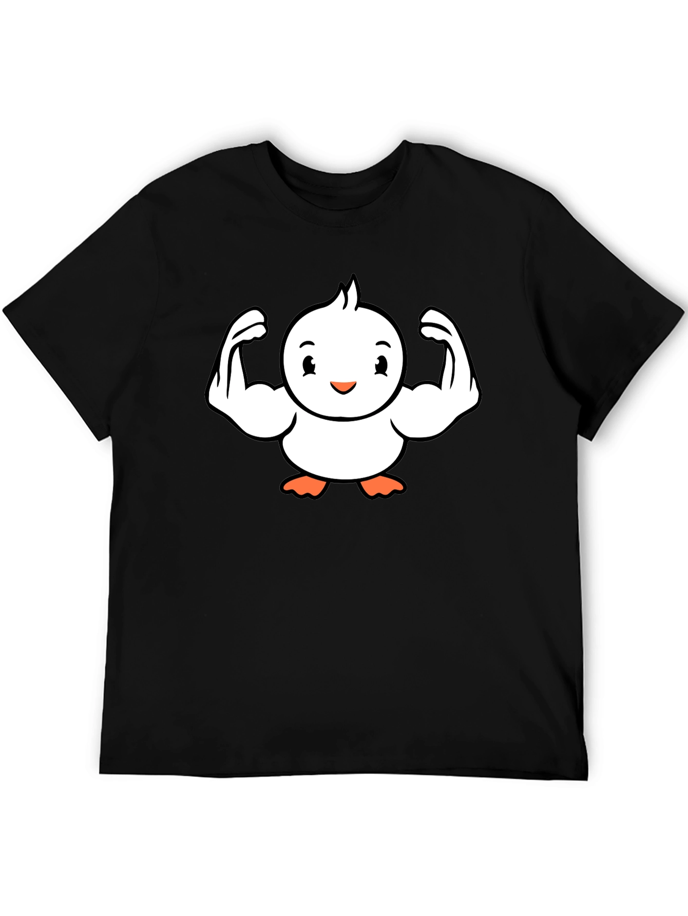 Funny Black T-Shirt - Muscled Cartoon Chick