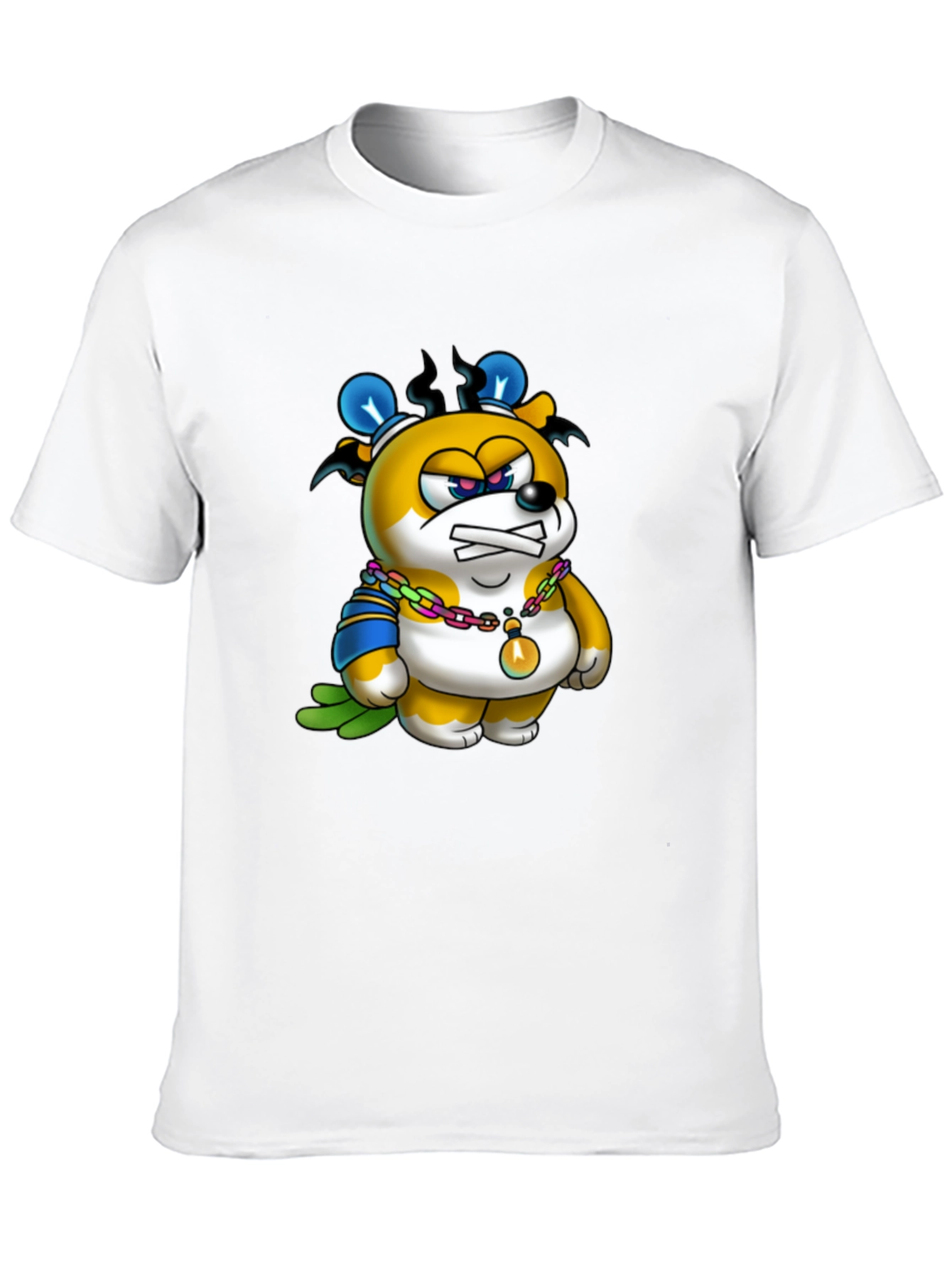 Cartoon Bear Graphic Black T-Shirt