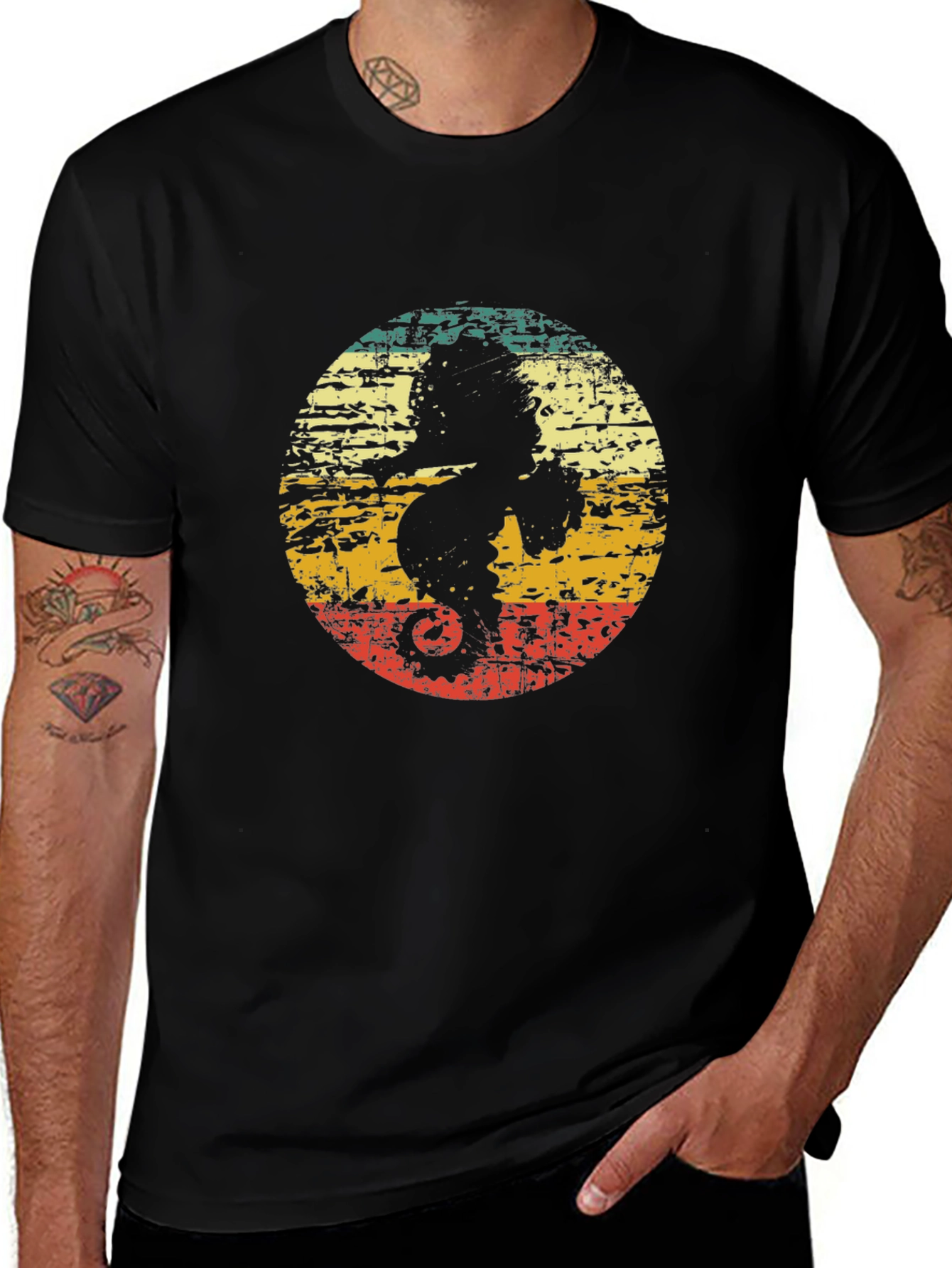 Retro Silhouette Graphic Tee - Black