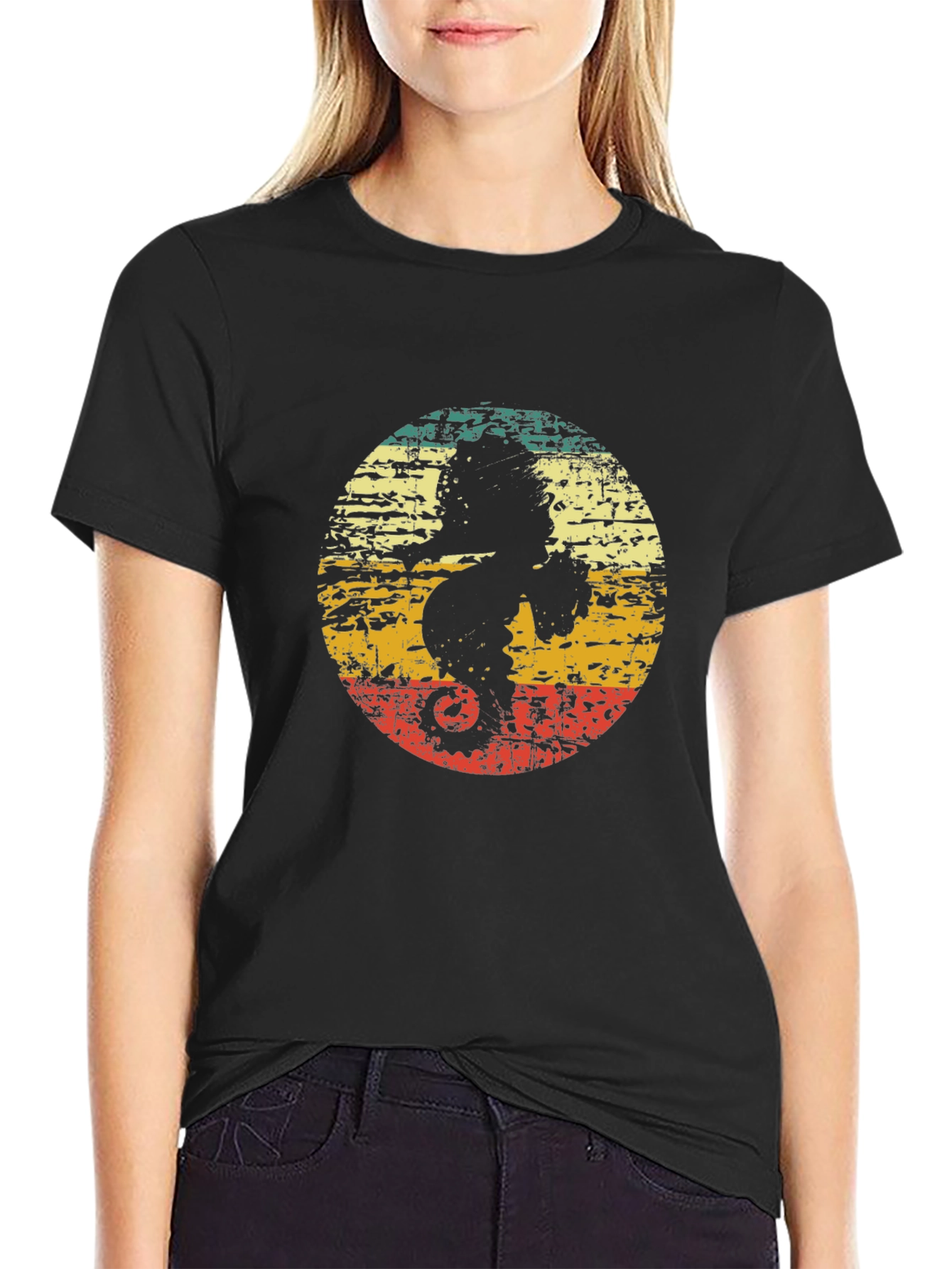 Retro Silhouette Graphic Tee - Black