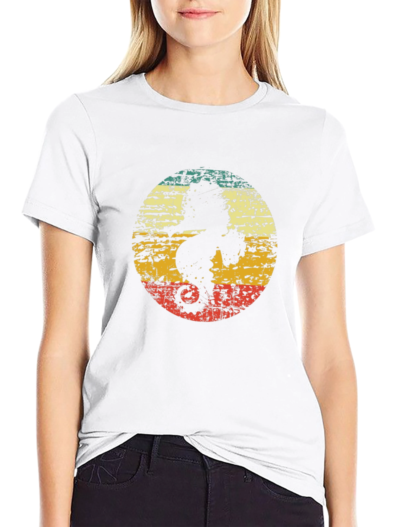 Retro Silhouette Graphic Tee - Black