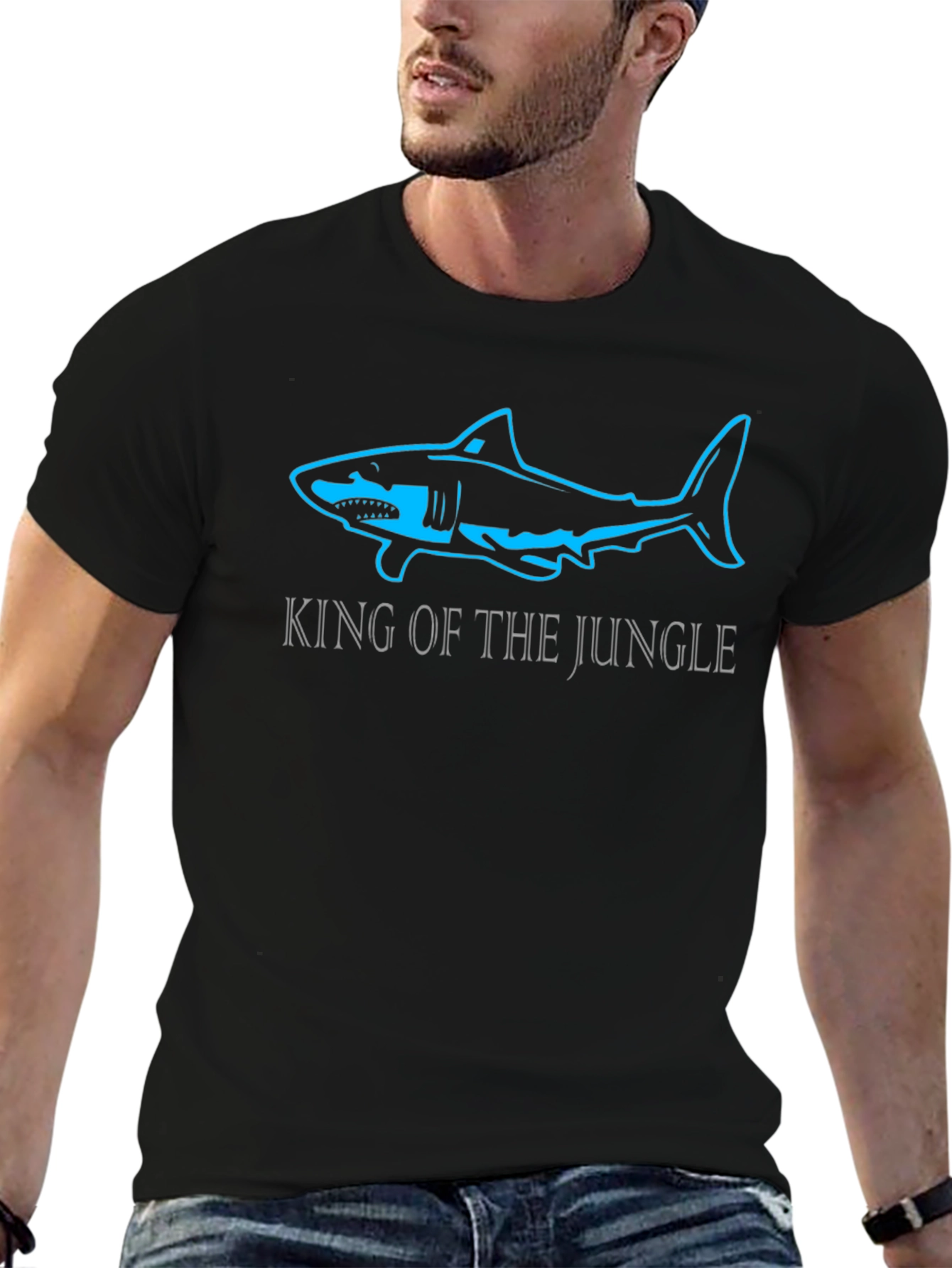 King of the Jungle Shark T-Shirt - Black