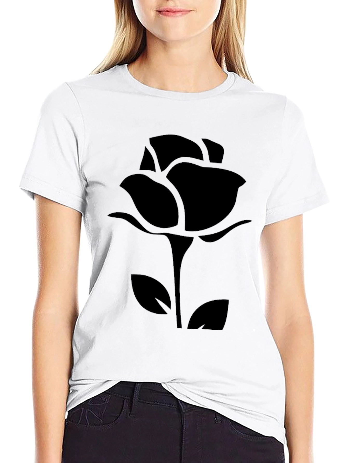 Black Rose Graphic Tee - Modern Style