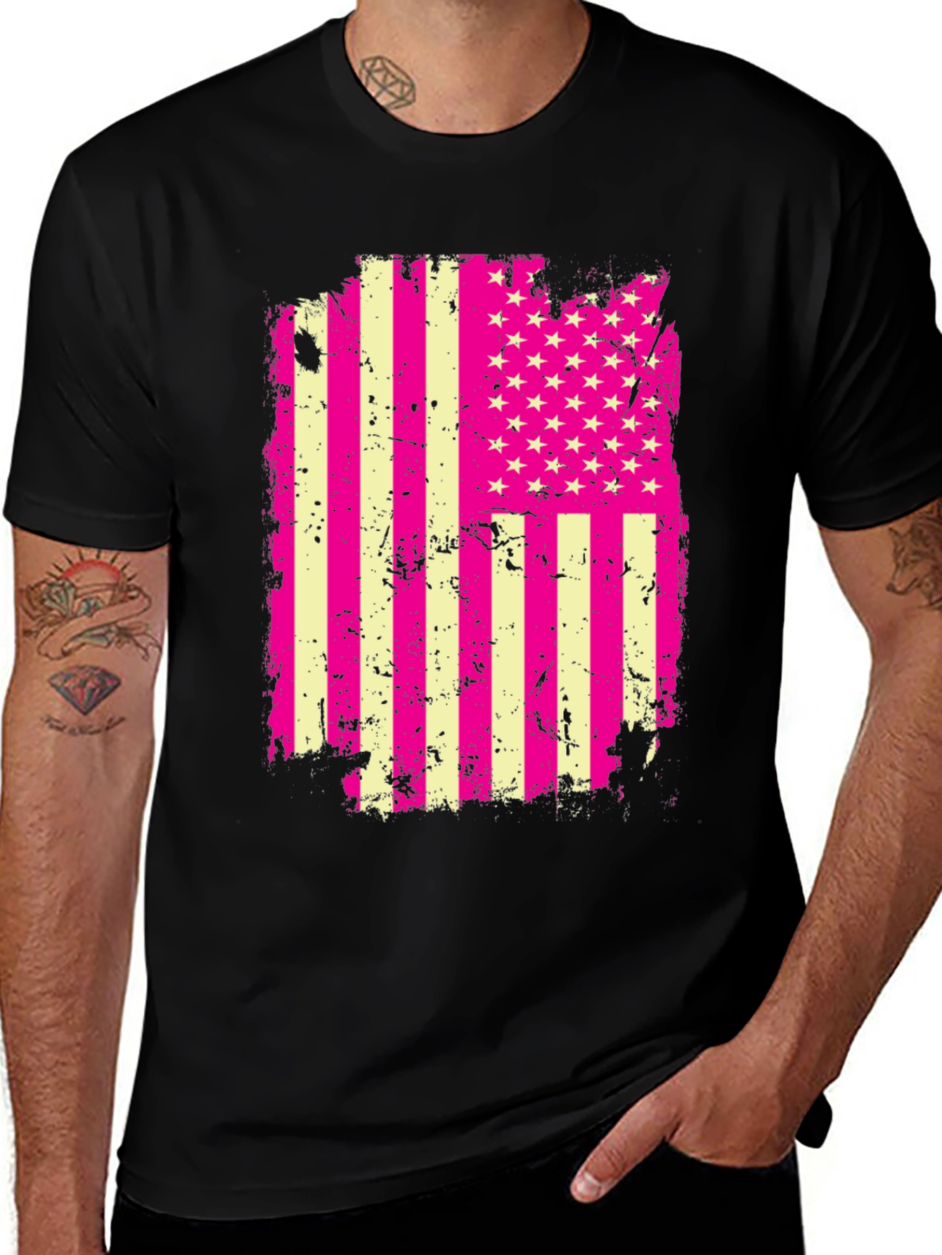 USA Flag Graphic Tee - Patriotic Style