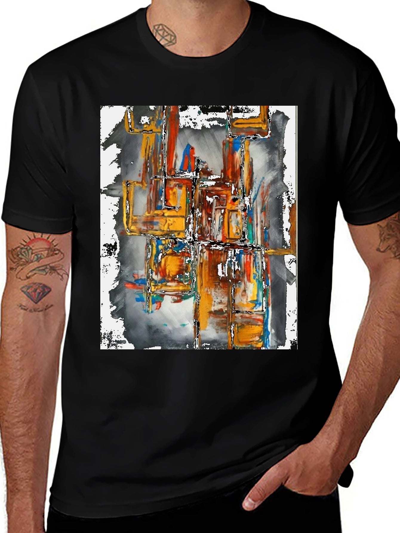 Abstract Art Graphic Tee - Modern Streetwear Shirt