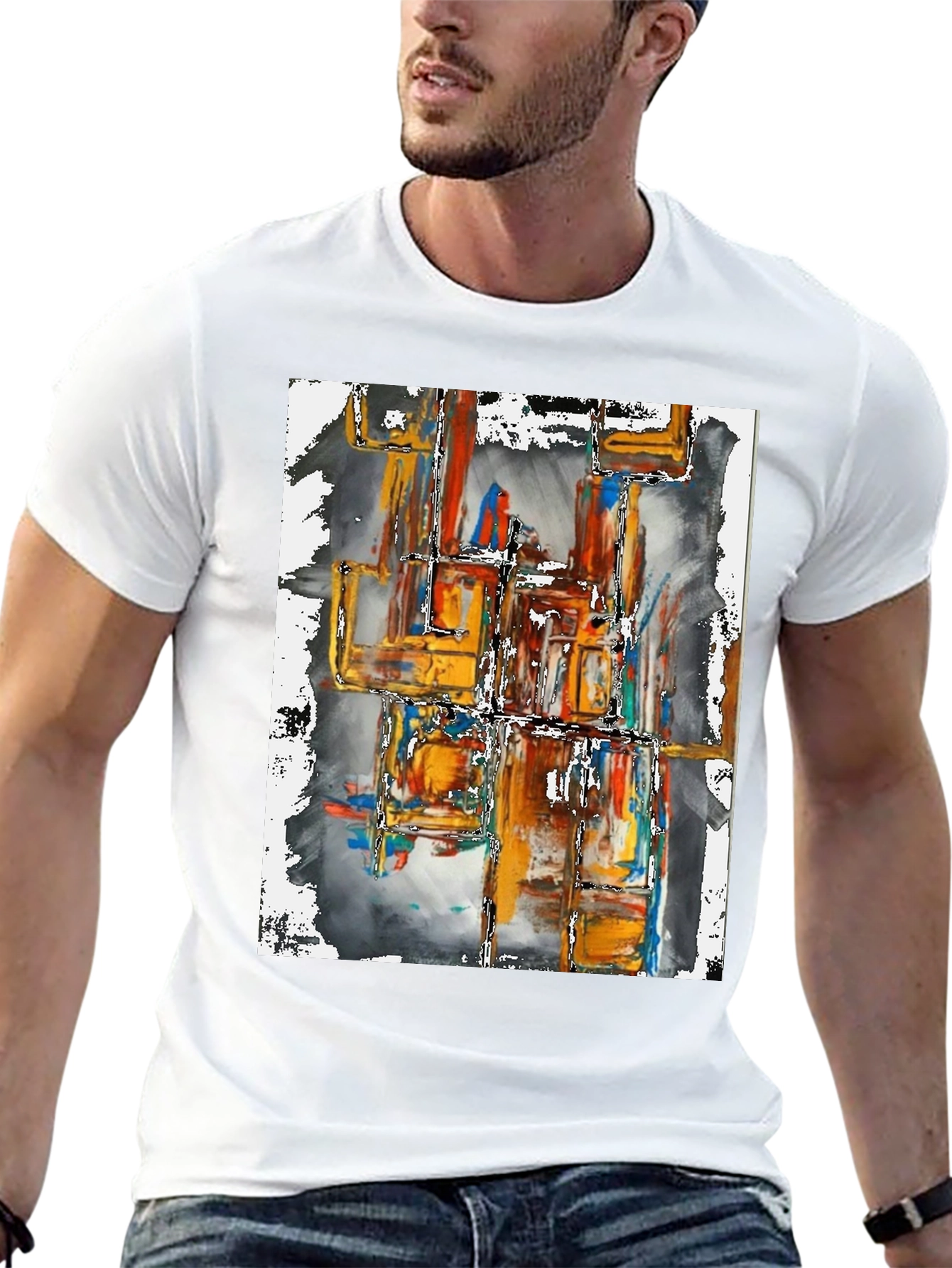 Abstract Art Graphic Tee - Modern Streetwear Shirt