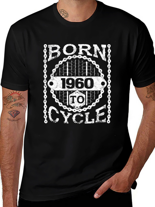 Born 1960 to Cycle T-Shirt -  Black Cotton Tee