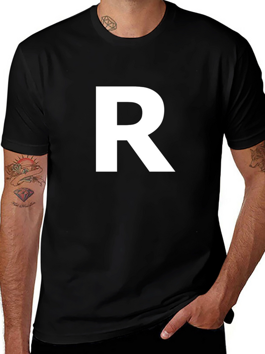 Bold R Graphic Tee - Stylish Initial Letter Shirt