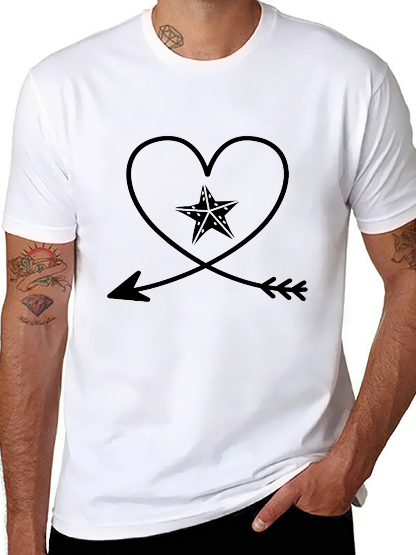 Heart Arrow Star Graphic Tee