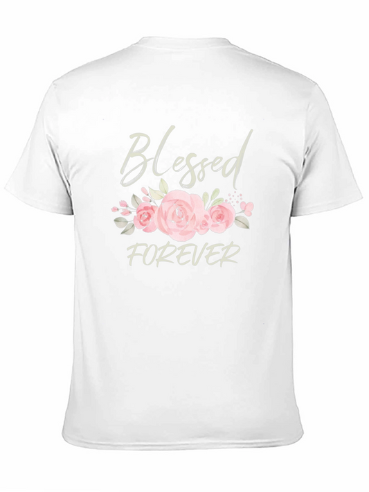 Blessed Forever Floral Graphic Tee - Black