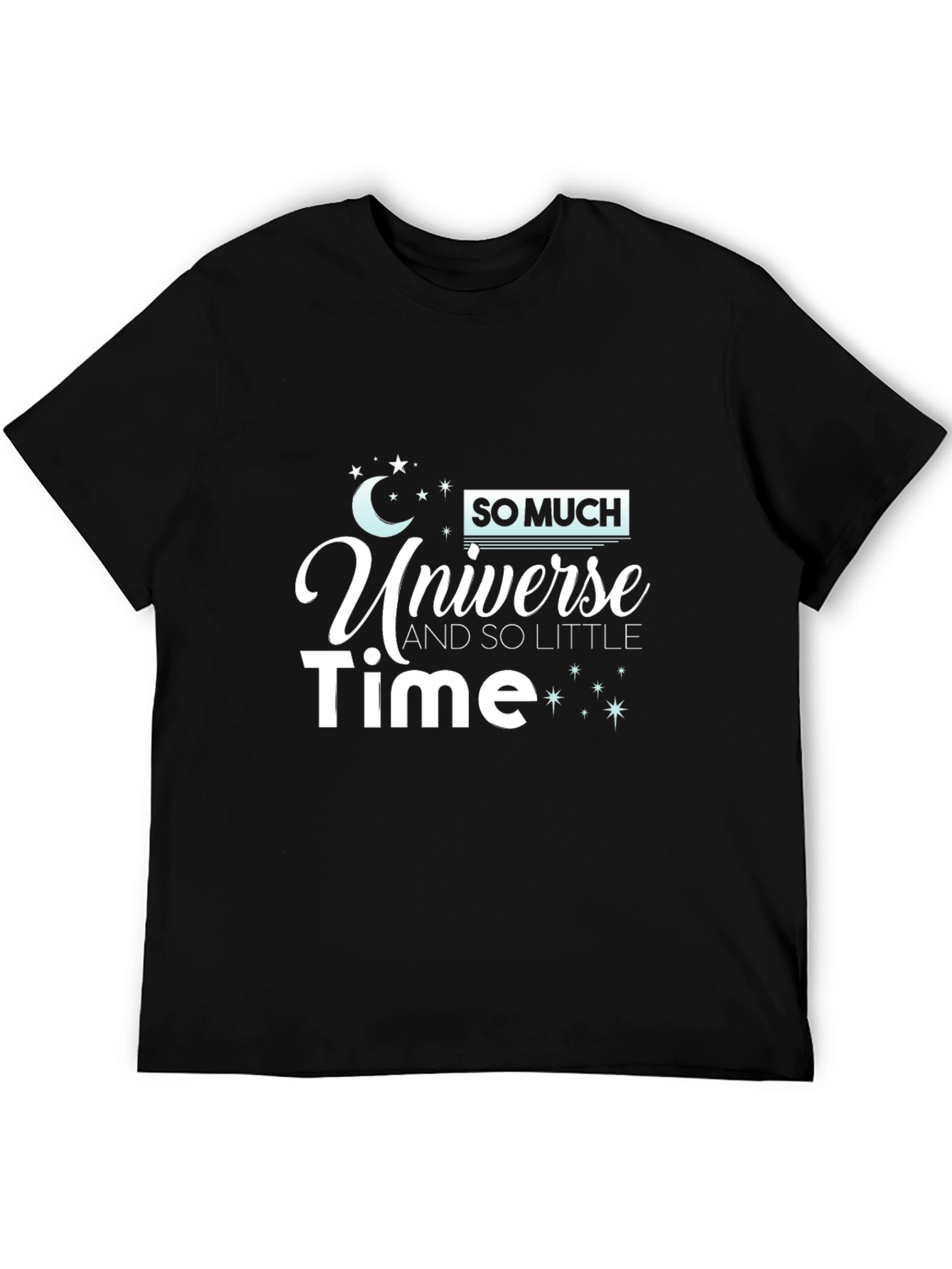 Universe & Time Graphic Print Black T-Shirt