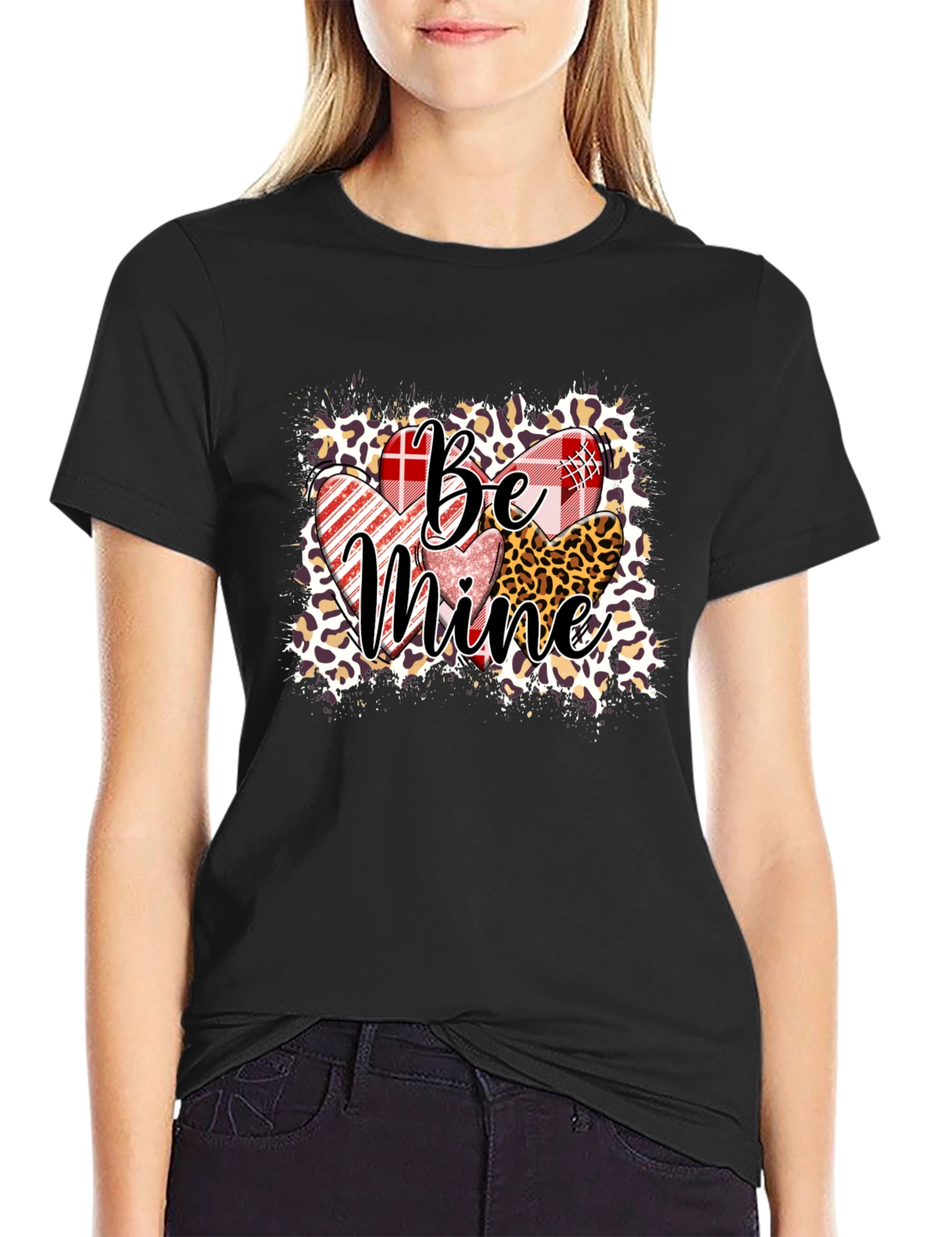 Be Mine Valentines Day Heart Graphic Tee