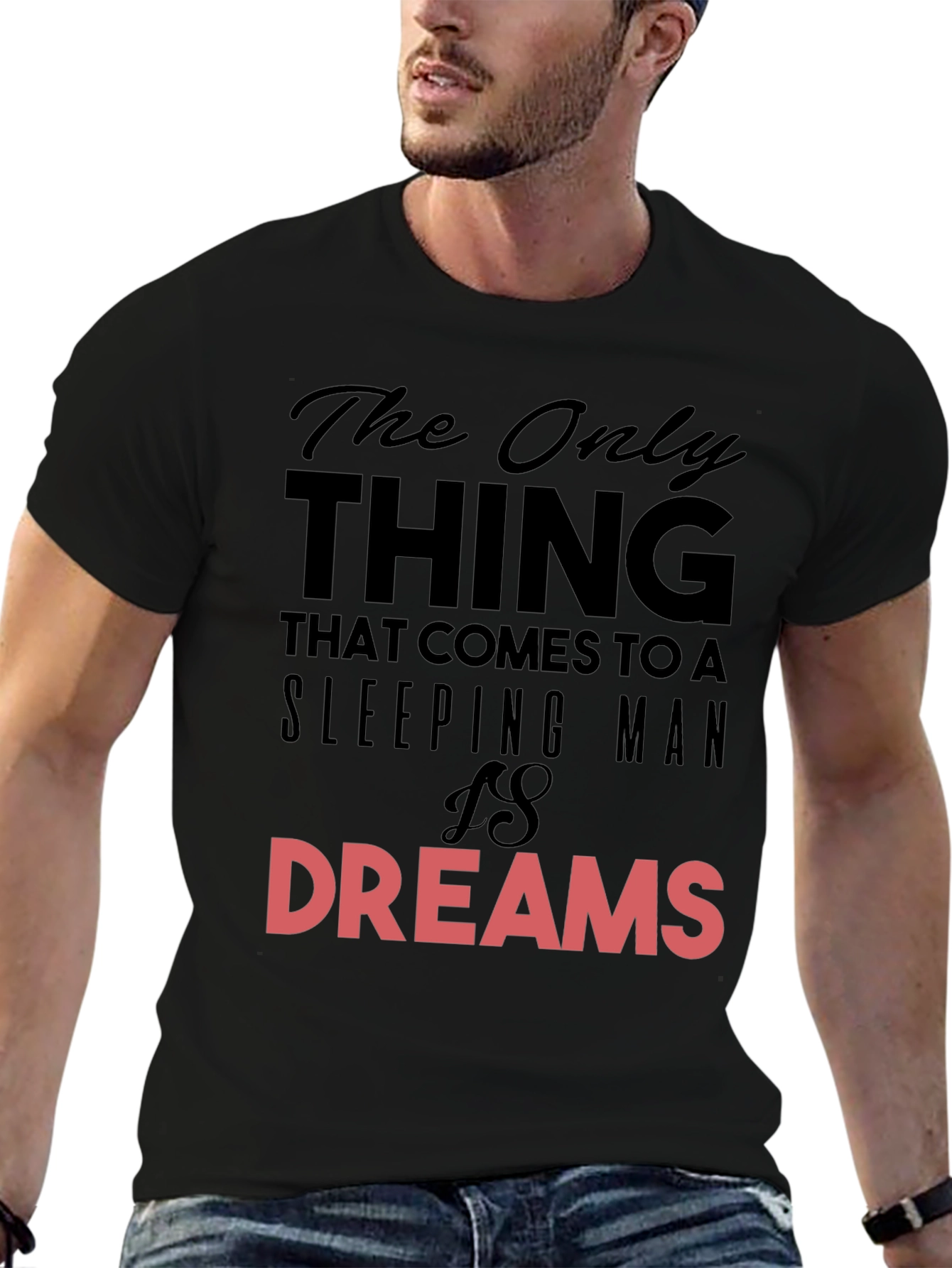 Sleeping Man Dreams T-Shirt - Black
