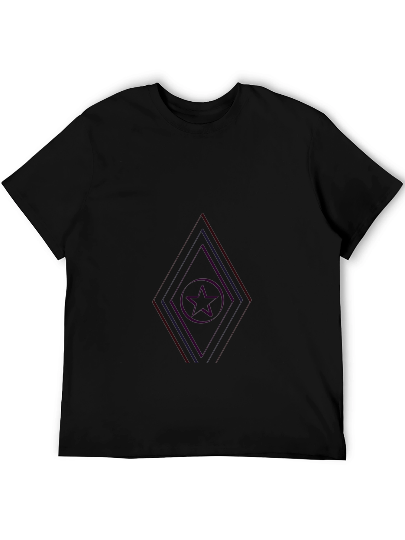Geometric Print Black T-Shirt