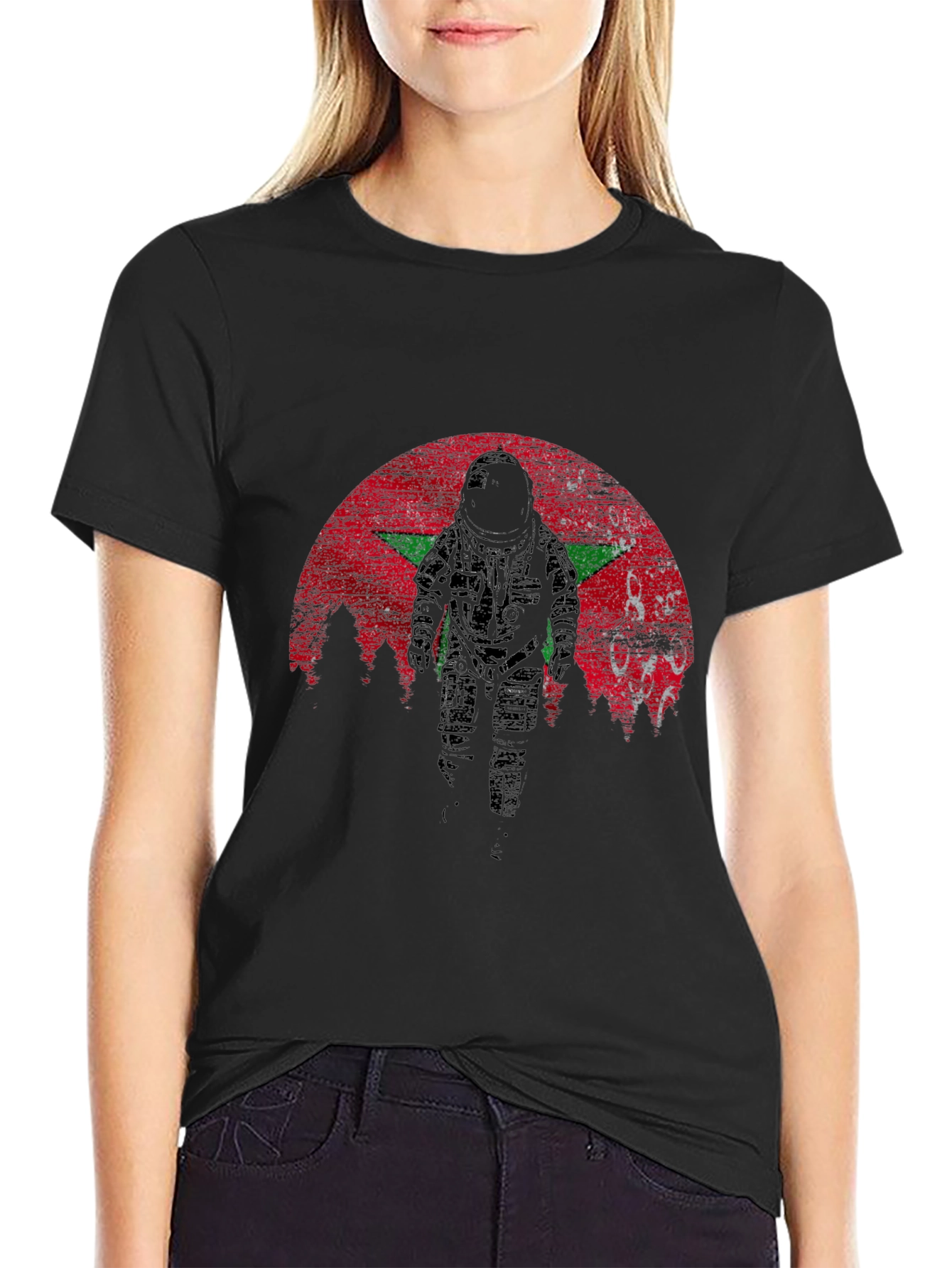 Morocco Astronaut T-Shirt - Distressed Space Design