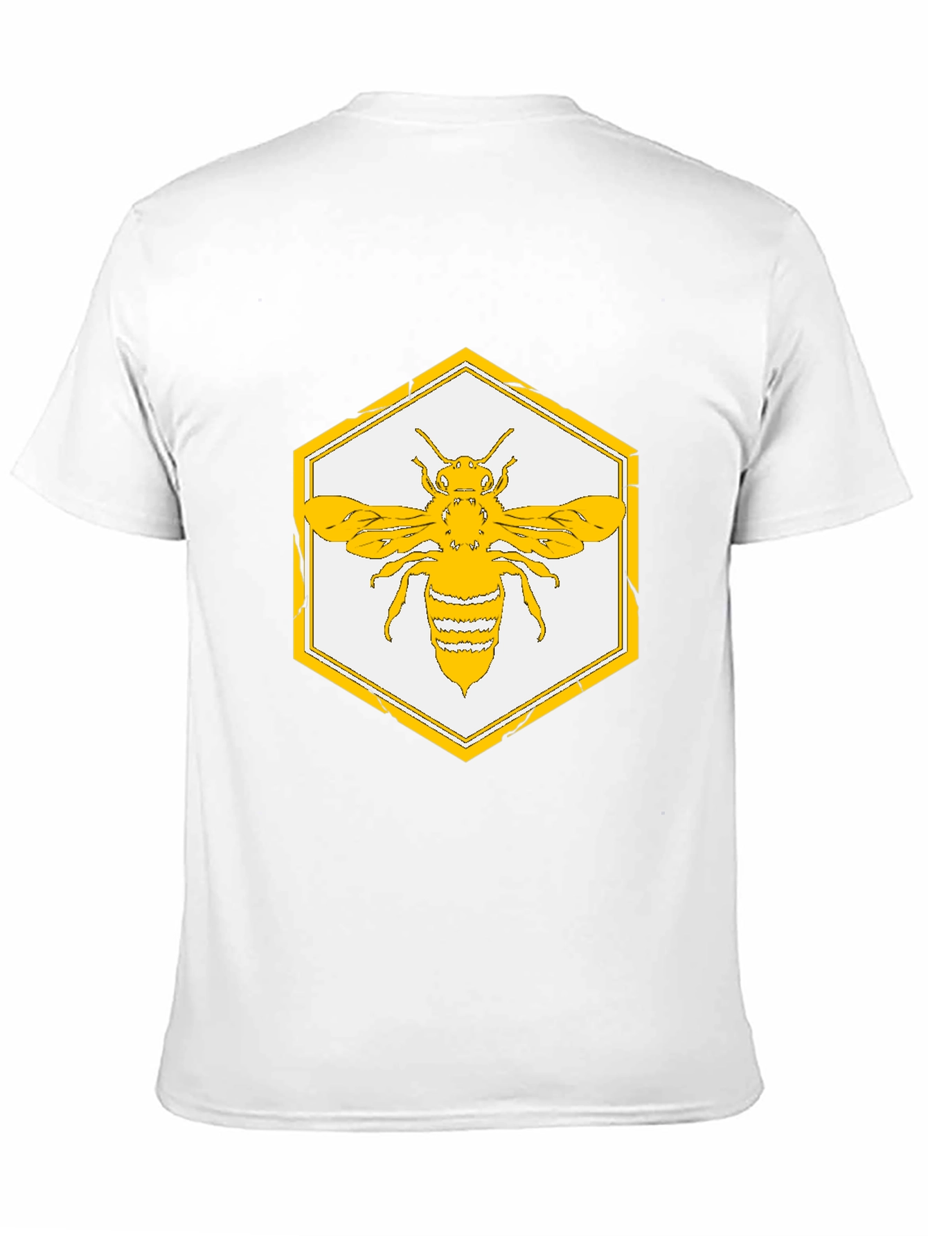 Geometric Bee Graphic Tee - Stylish Honeycomb Design