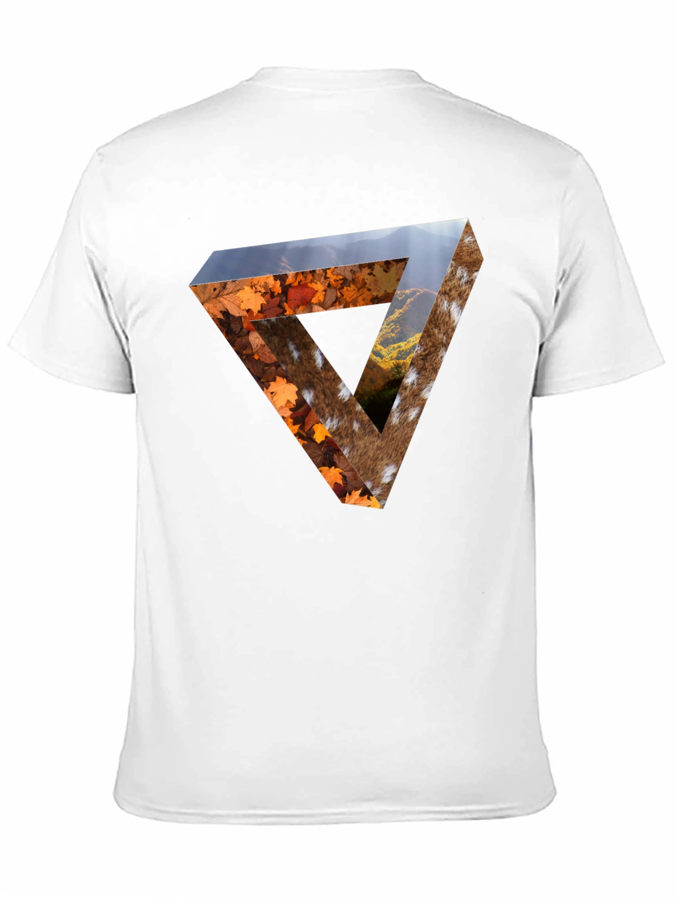 Nature Triangle Graphic Tee - Unique Optical Illusion Print