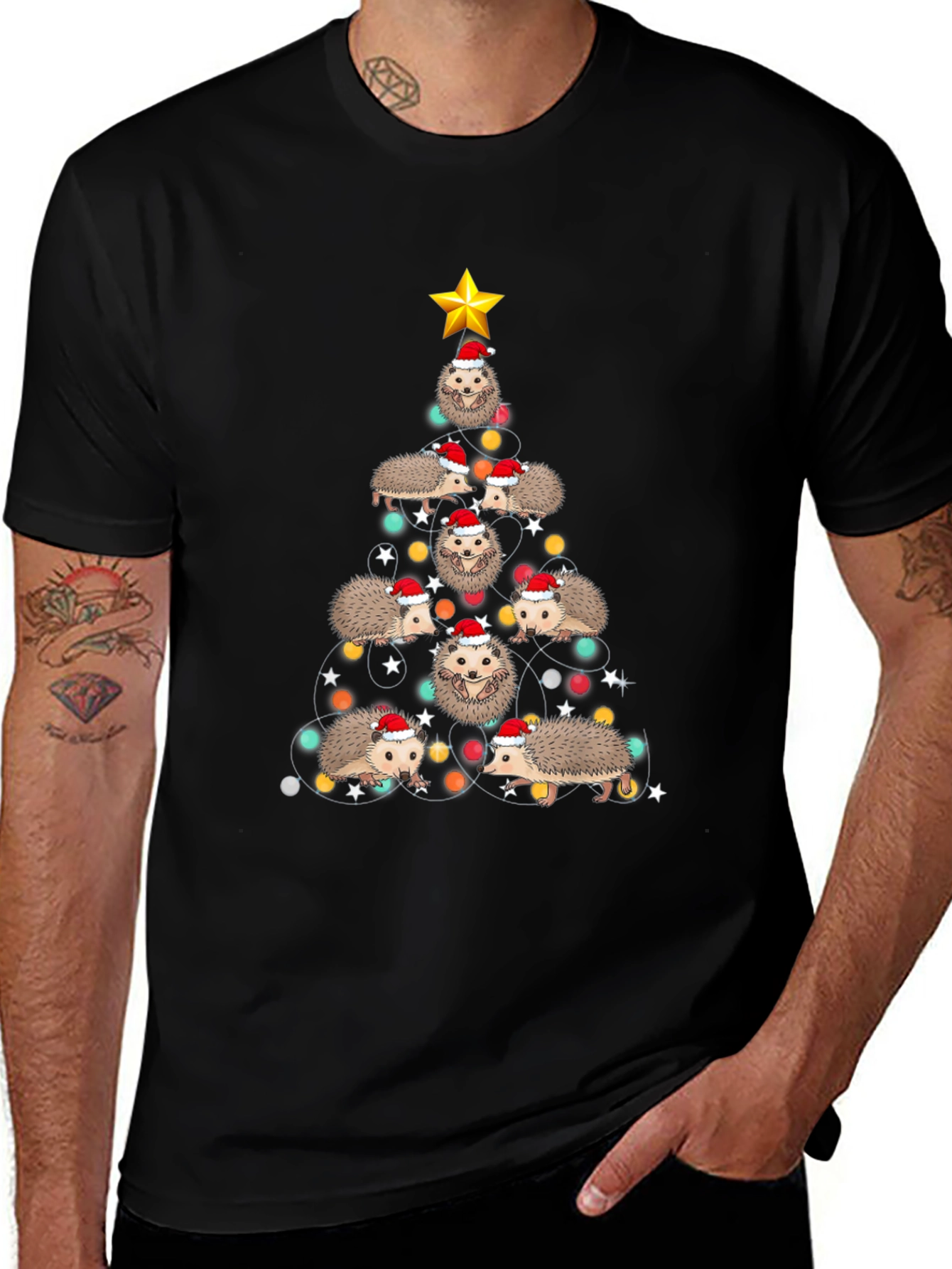 Festive Hedgehog Christmas Tree T-Shirt