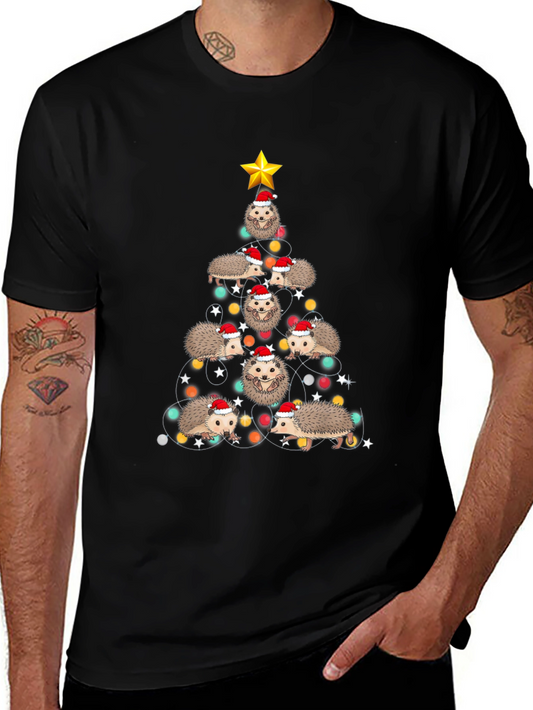 Festive Hedgehog Christmas Tree T-Shirt