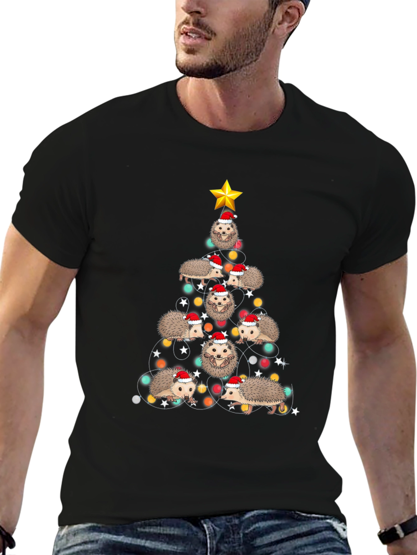 Festive Hedgehog Christmas Tree T-Shirt