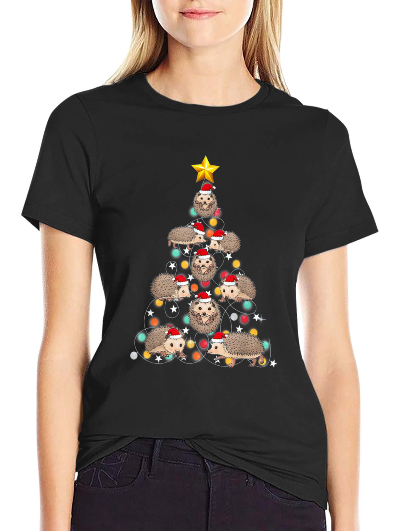 Festive Hedgehog Christmas Tree T-Shirt