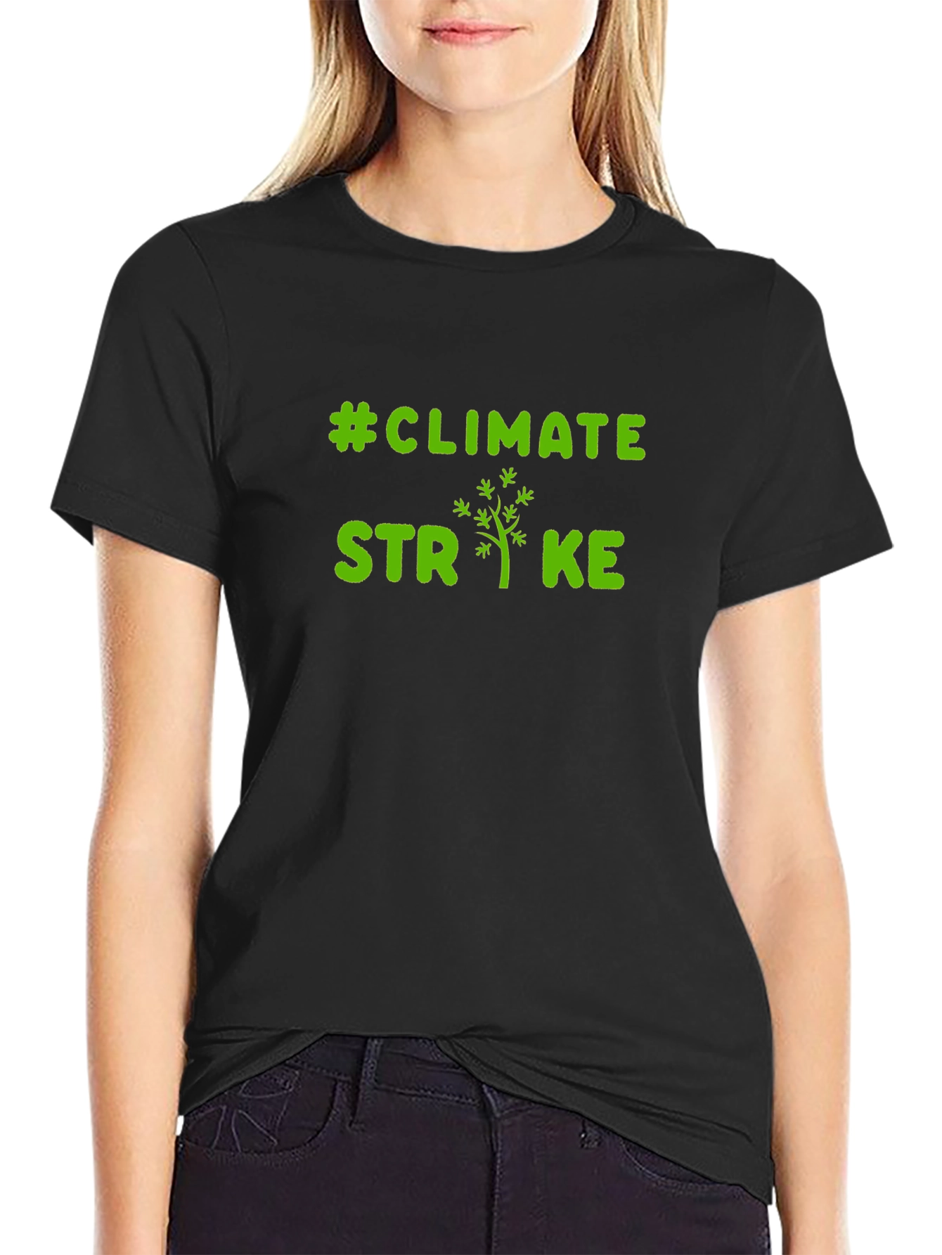 Climate Strike Graphic Tee - Black Cotton T-Shirt