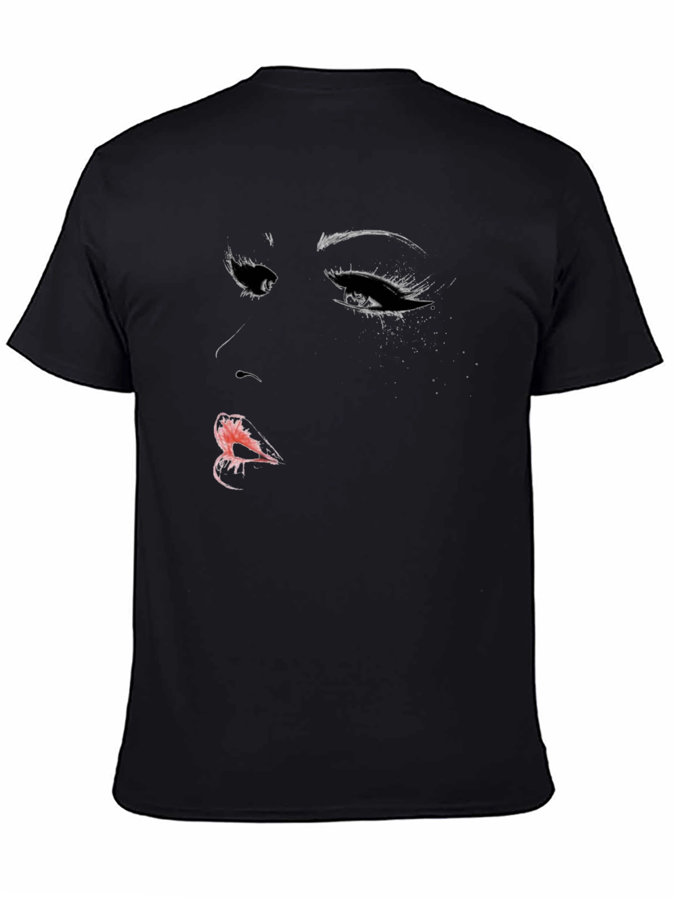 Dramatic Face Graphic Black T-Shirt