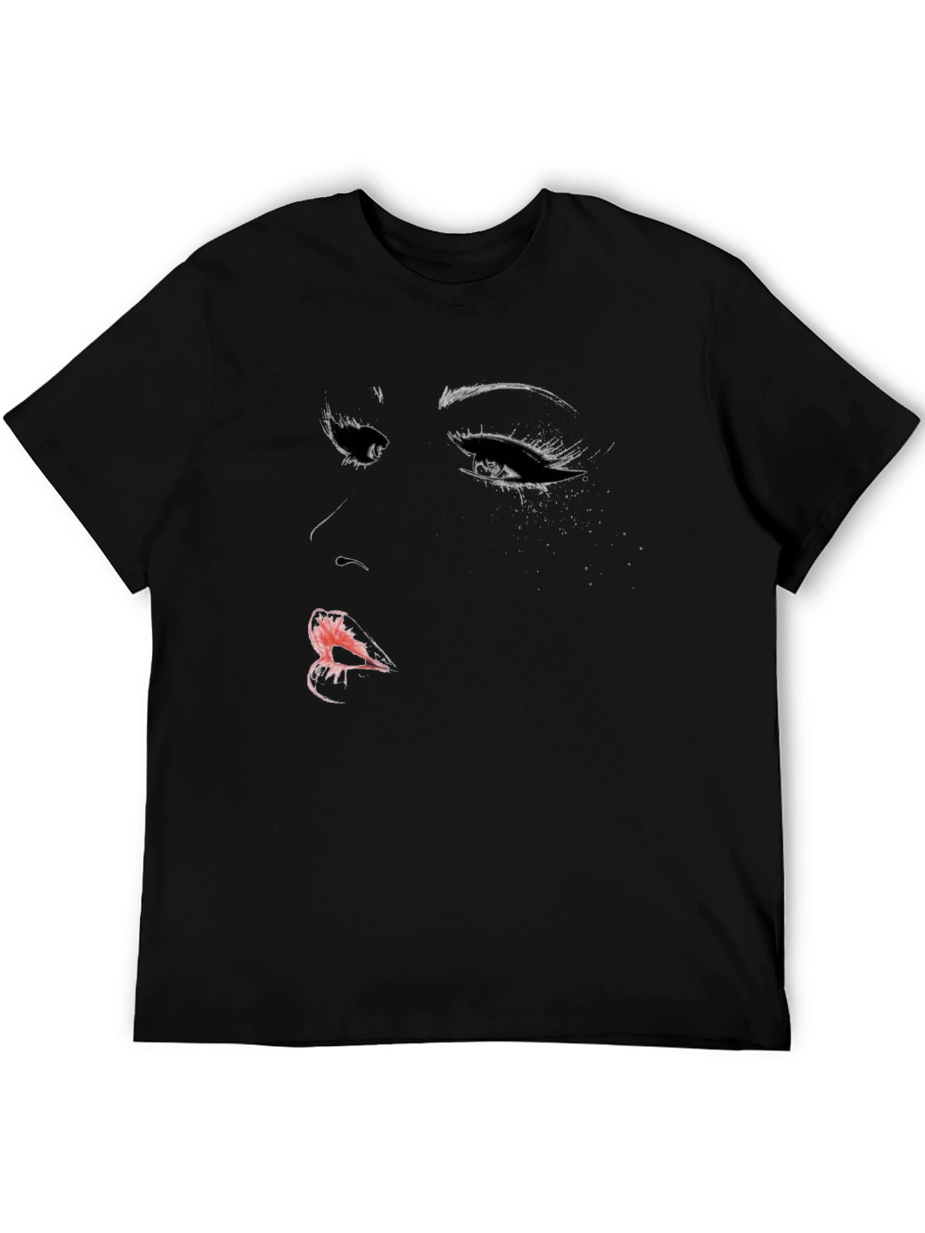 Dramatic Face Graphic Black T-Shirt