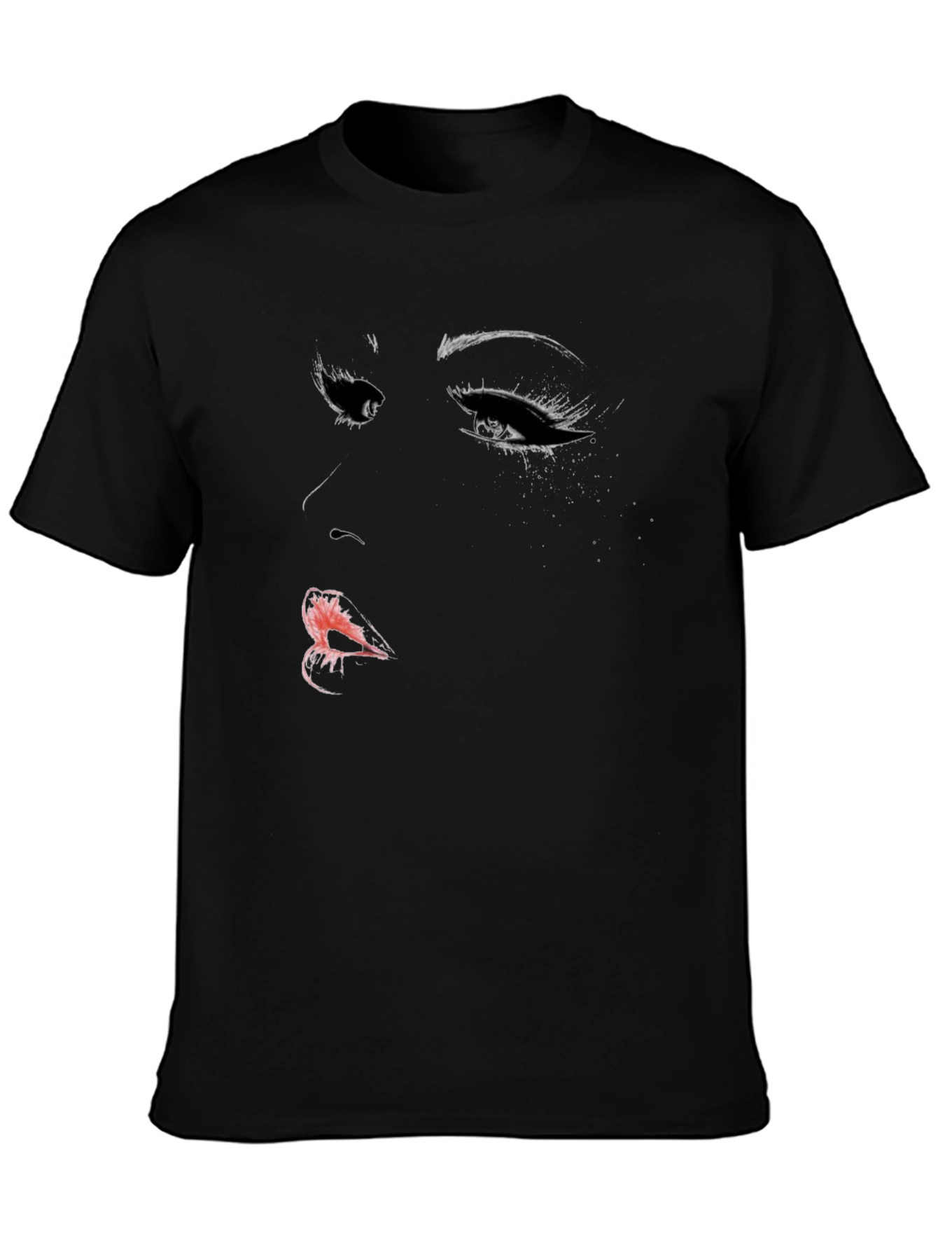 Dramatic Face Graphic Black T-Shirt