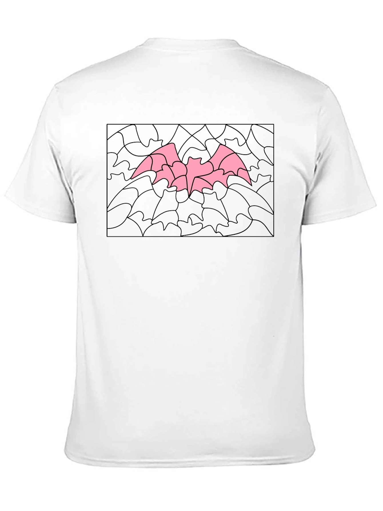 Pink Bat Graphic Black T-Shirt