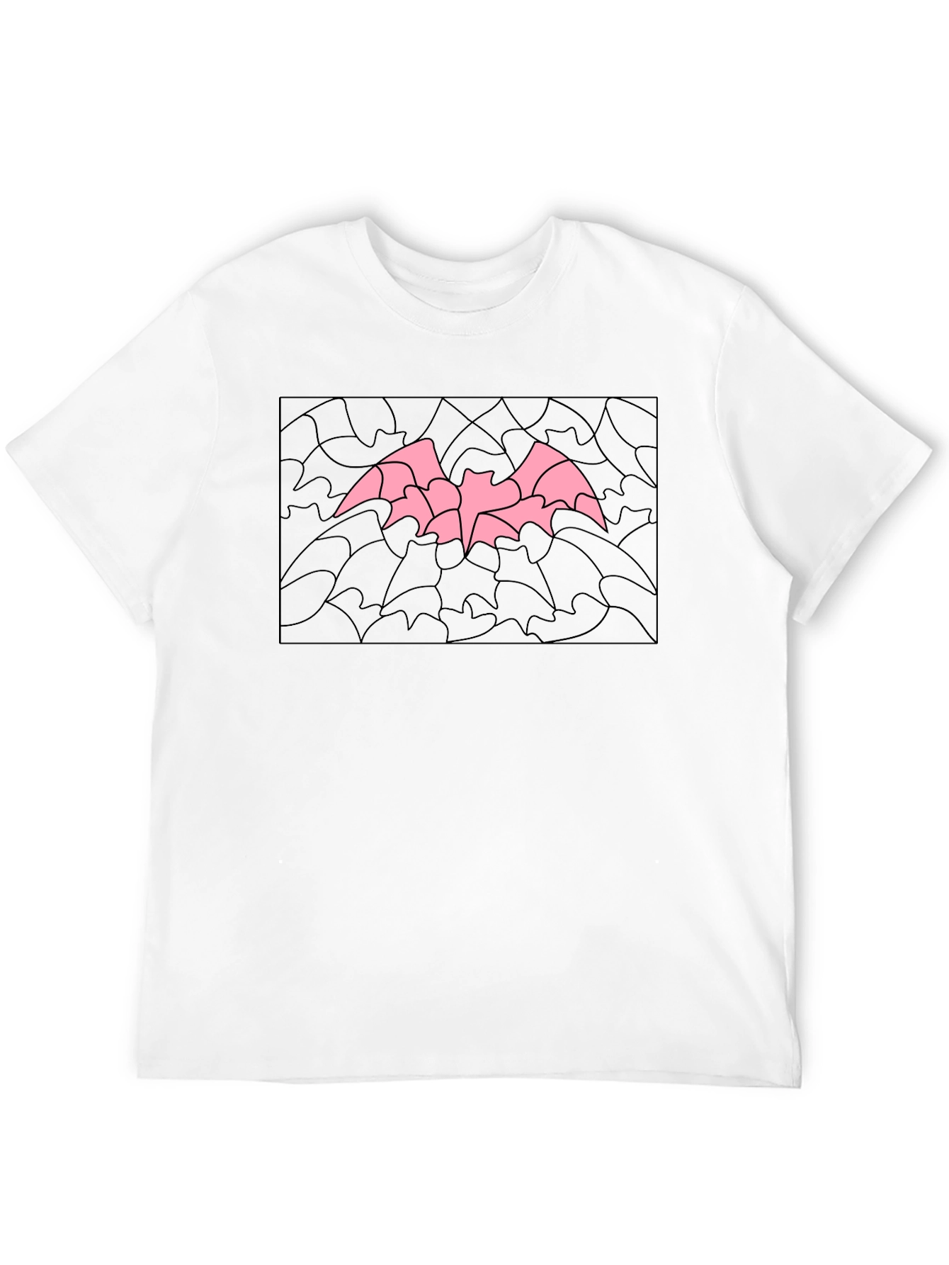 Pink Bat Graphic Black T-Shirt