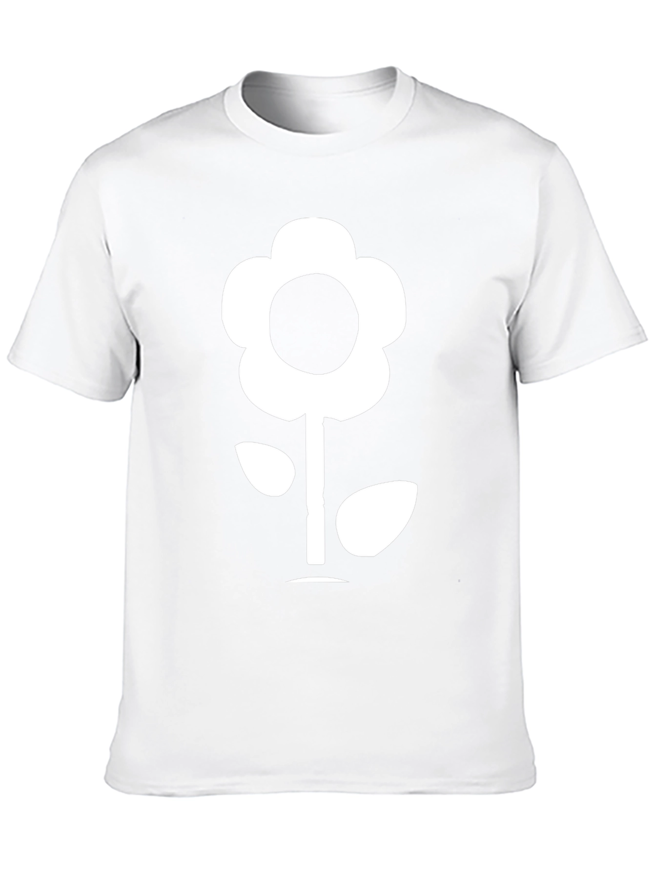 Flower Graphic Tee - Black Cotton T-Shirt