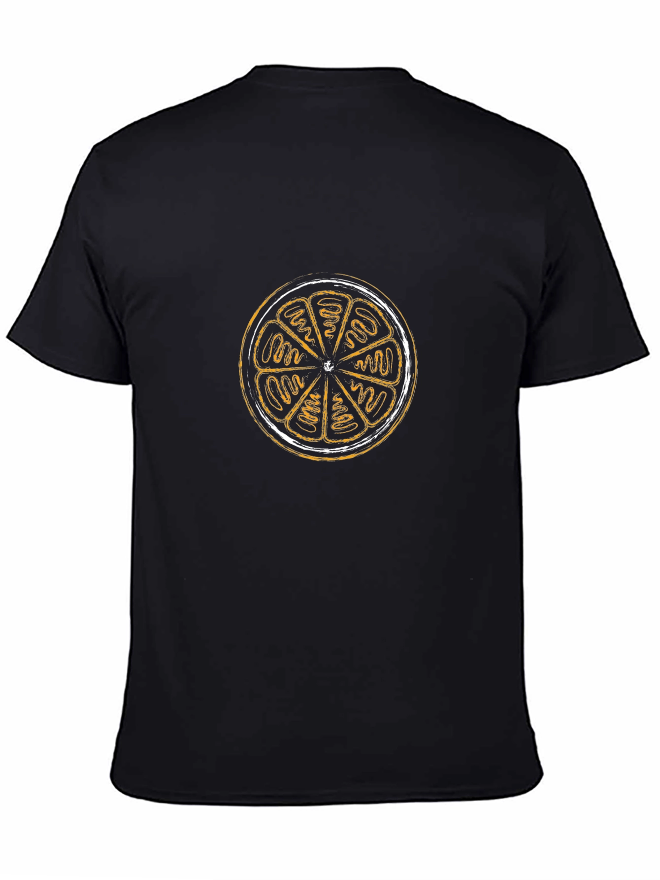 Citrus Slice Graphic Tee - Black Cotton Blend
