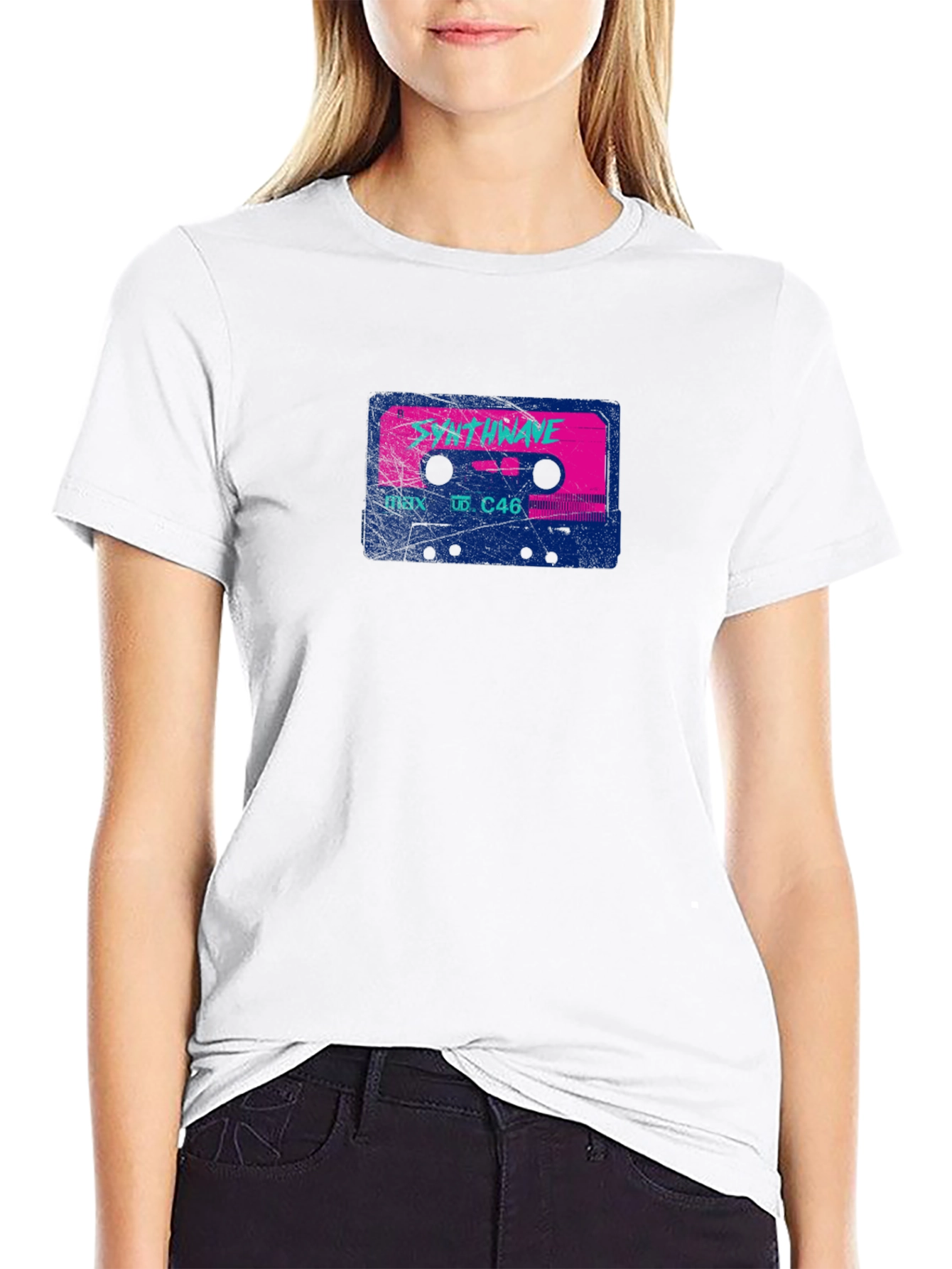 Synthwave Cassette Tape T-Shirt Retro 80s Style Tee