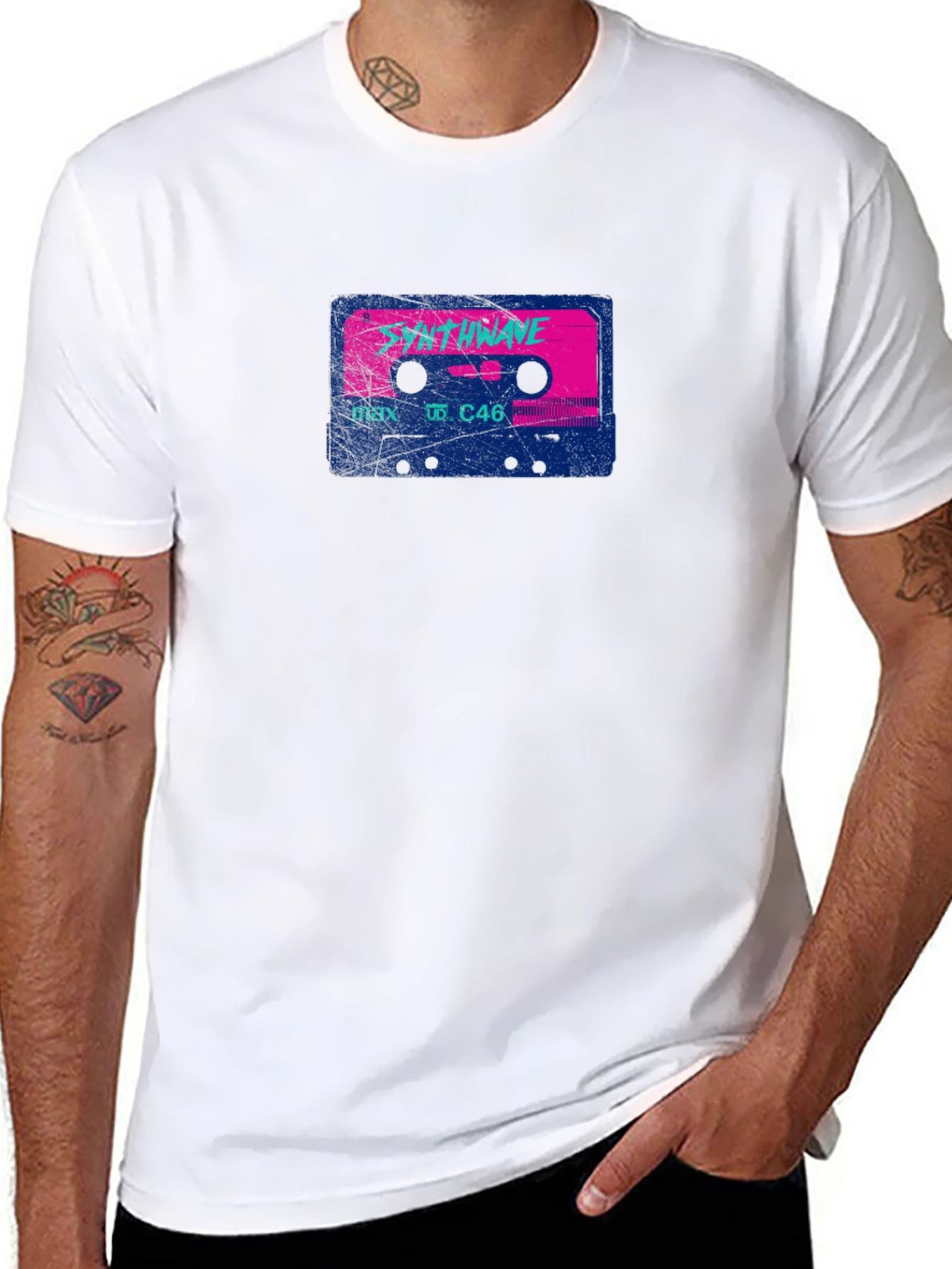 Synthwave Cassette Tape T-Shirt Retro 80s Style Tee
