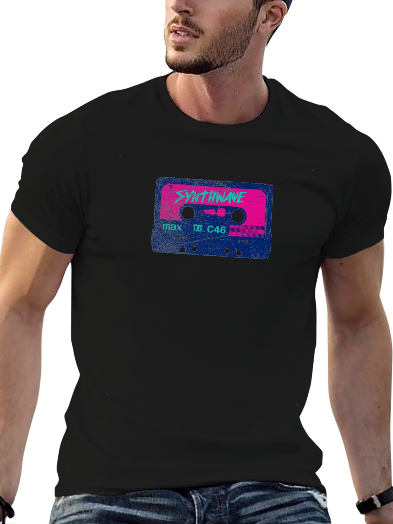 Synthwave Cassette Tape T-Shirt Retro 80s Style Tee