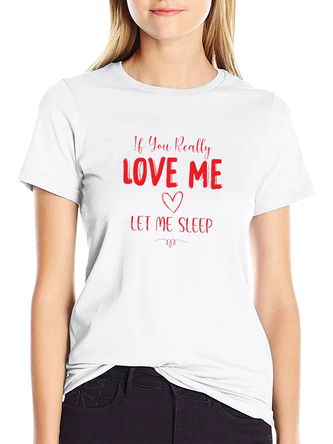 Funny Love Me Let Me Sleep Black T-Shirt