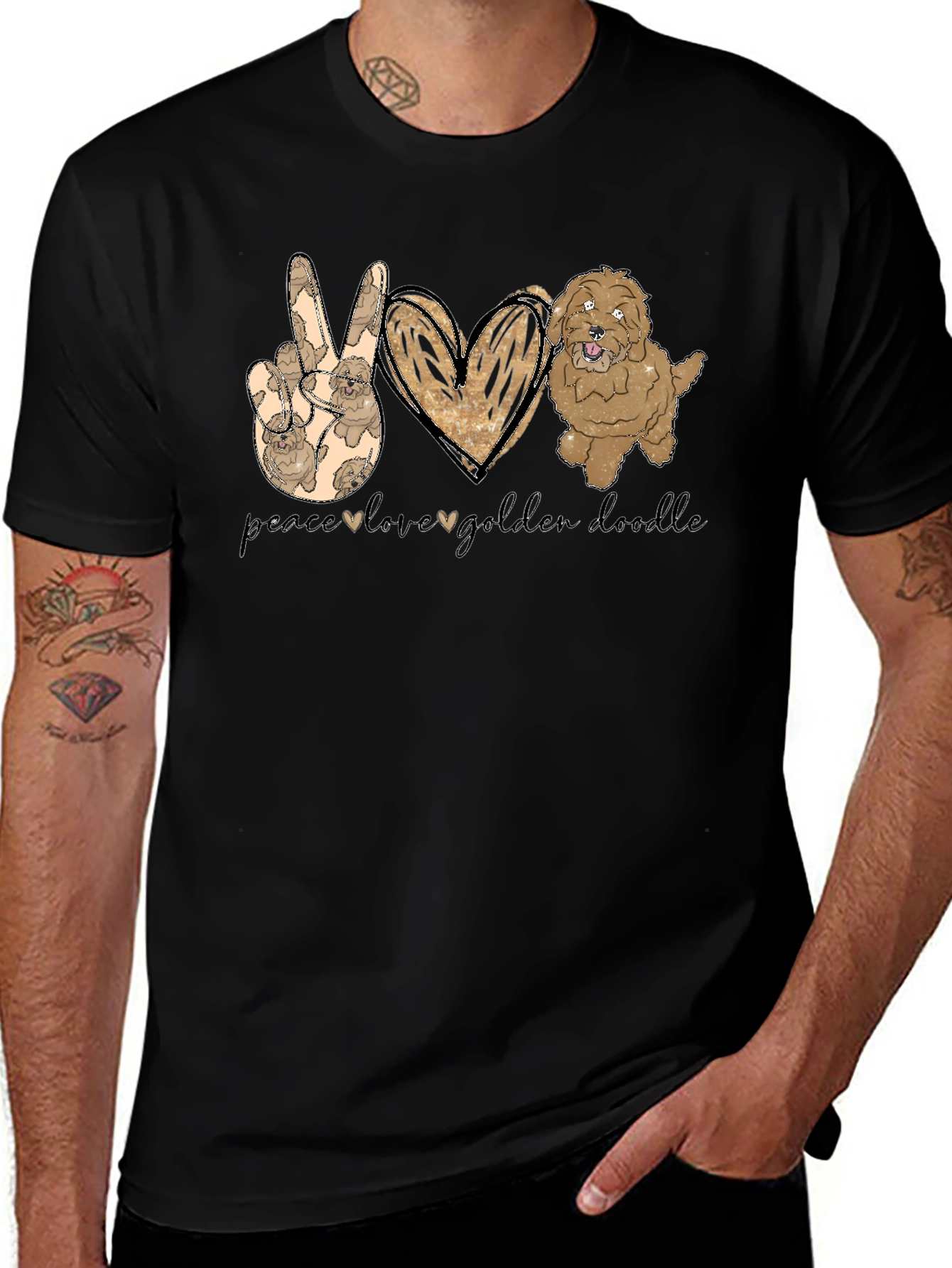 Peace Love Golden Doodle T-Shirt