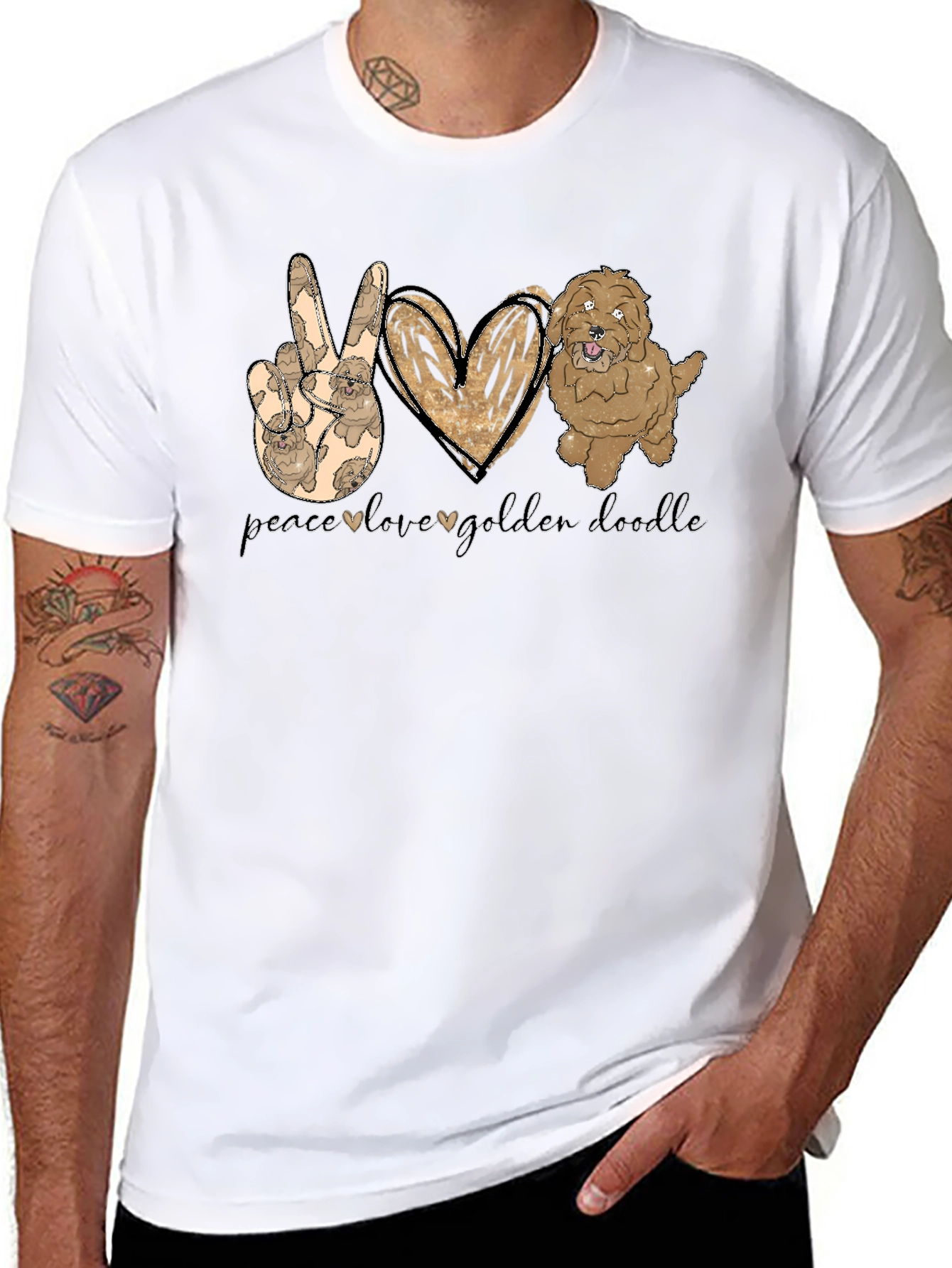 Peace Love Golden Doodle T-Shirt