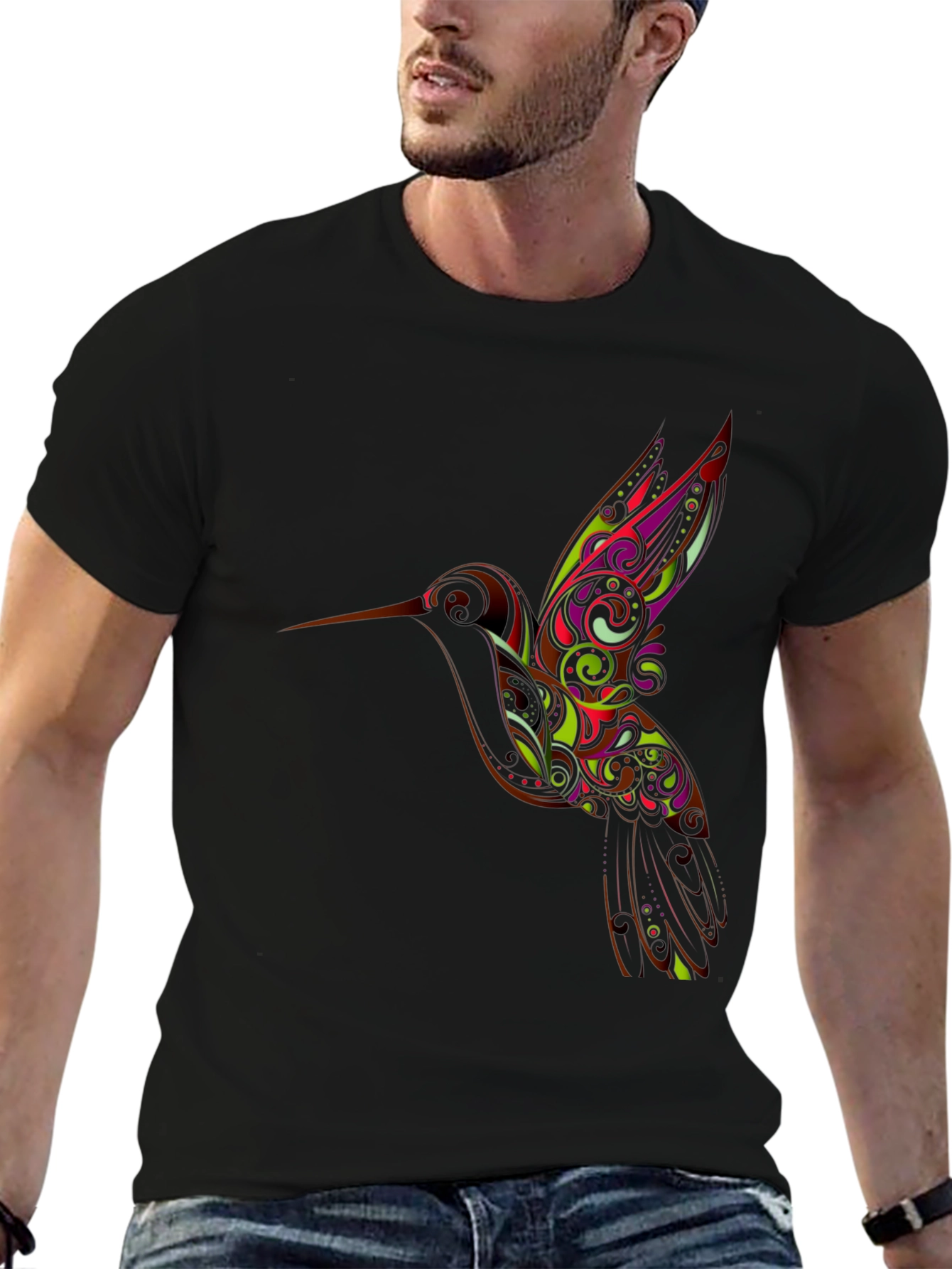 Hummingbird Graphic Black T-Shirt