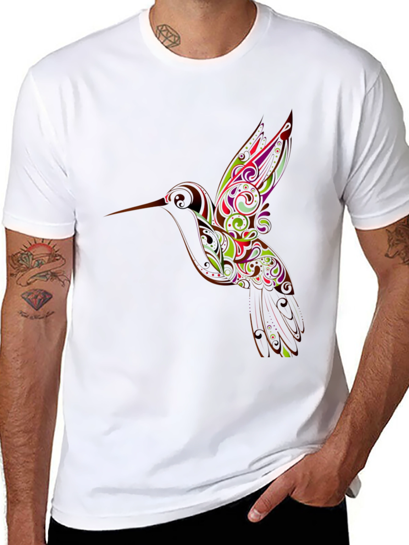 Hummingbird Graphic Black T-Shirt